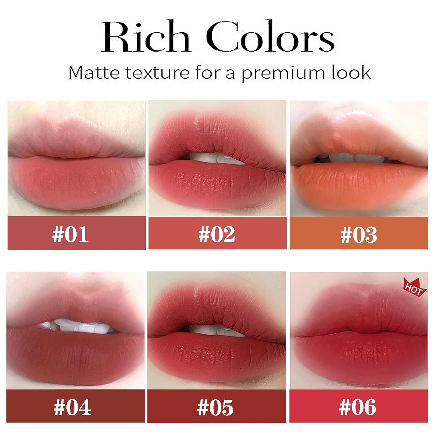 6 Colors Velvet Matte Liquid Lipstick se... 3 6 Colors Velvet Matte Liquid Lipstick se... - Image 3