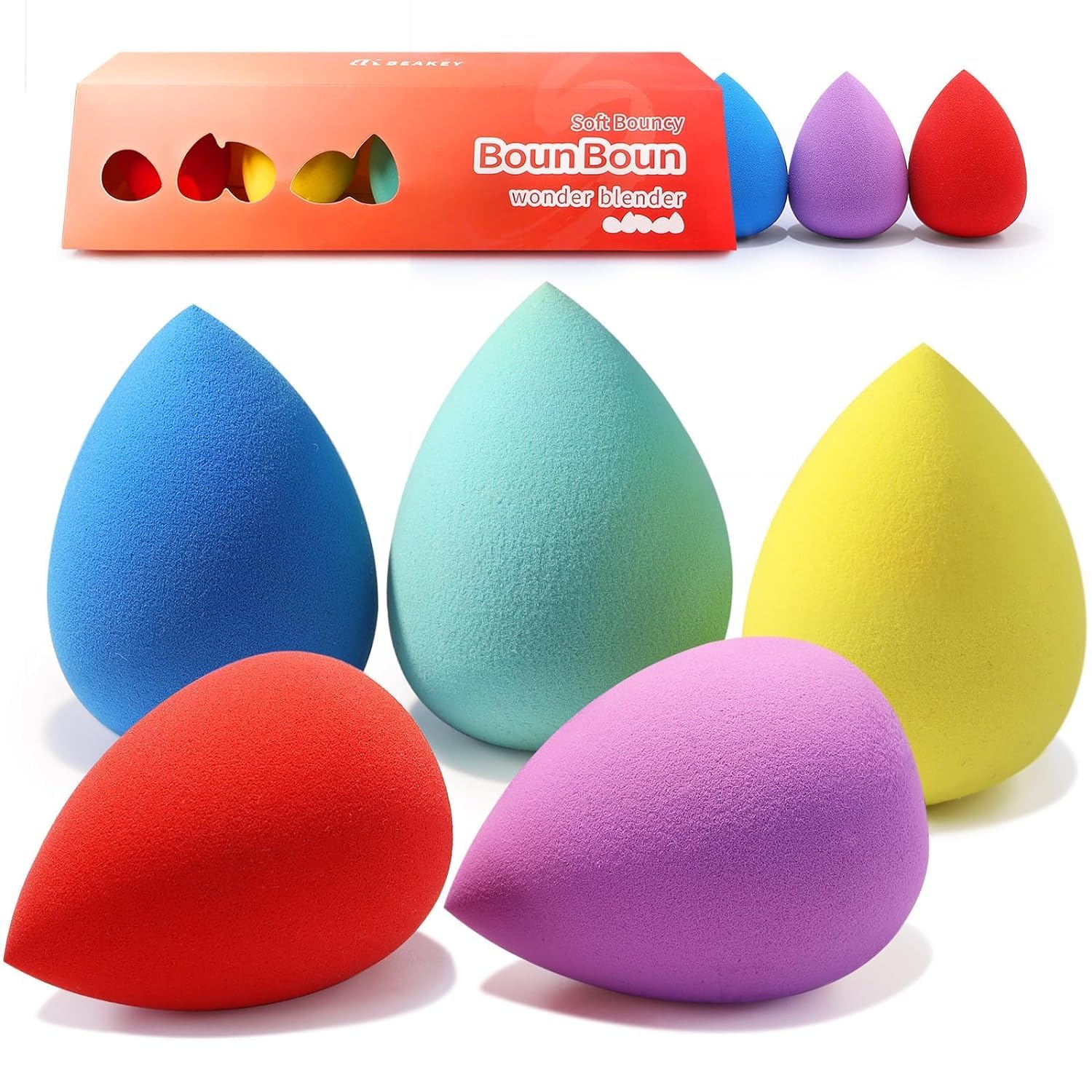 BEAKEY Makeup Sponge 5 Pcs Set, Latex-Fr... 2 BEAKEY Makeup Sponge 5 Pcs Set, Latex-Fr... - Image 2