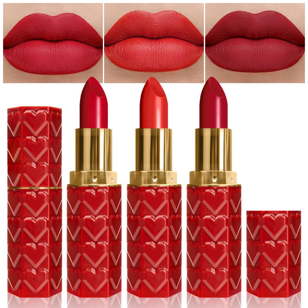 3 Pcs Matte Velvet Lipstick for Women Se... 2 3 Pcs Matte Velvet Lipstick for Women Se... - Image 2