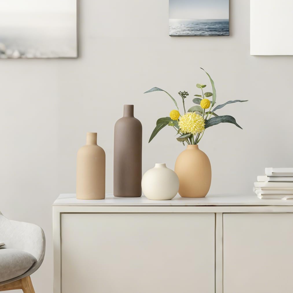 Modern Ceramic Vase Set, Neutral Colors,... 10 Modern Ceramic Vase Set, Neutral Colors,... - Image 10