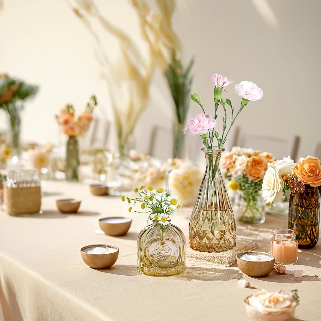 UPBUD Amber Glass Bud Vases Set of 12, G... 3 UPBUD Amber Glass Bud Vases Set of 12, G... - Image 3
