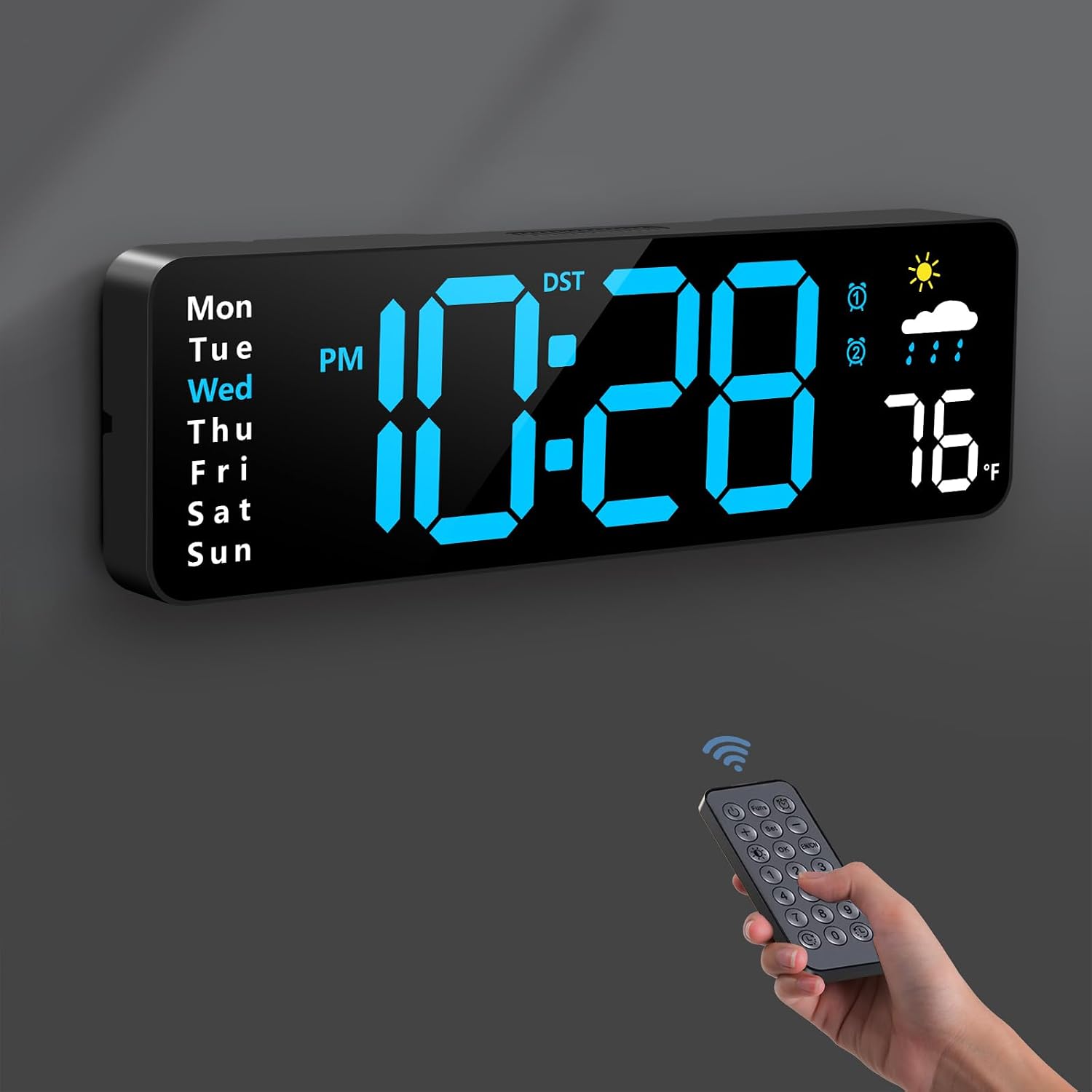 Digital Wall Clock, Digital Clock Large ... 2 Digital Wall Clock, Digital Clock Large ... - Image 2