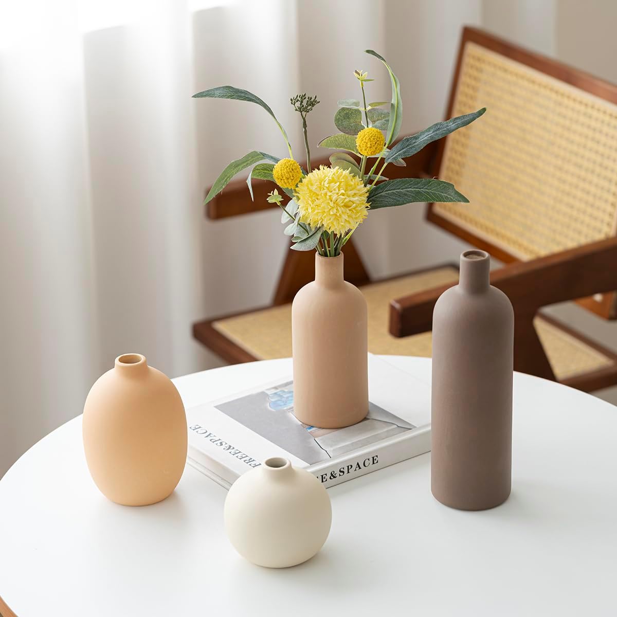 Modern Ceramic Vase Set, Neutral Colors,... 8 Modern Ceramic Vase Set, Neutral Colors,... - Image 8