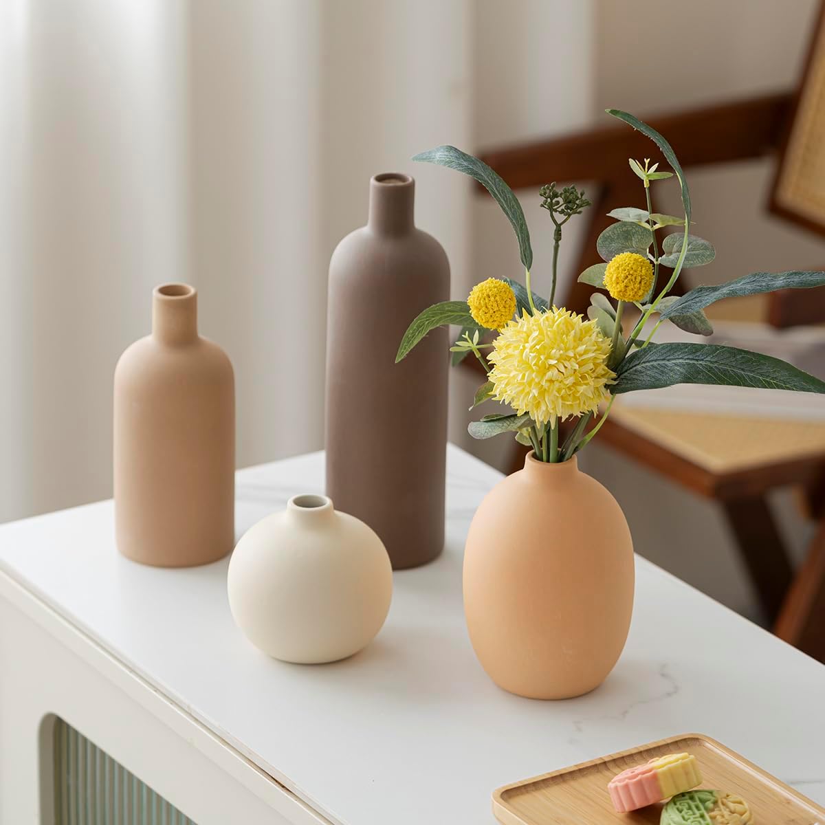 Modern Ceramic Vase Set, Neutral Colors,... 7 Modern Ceramic Vase Set, Neutral Colors,... - Image 7