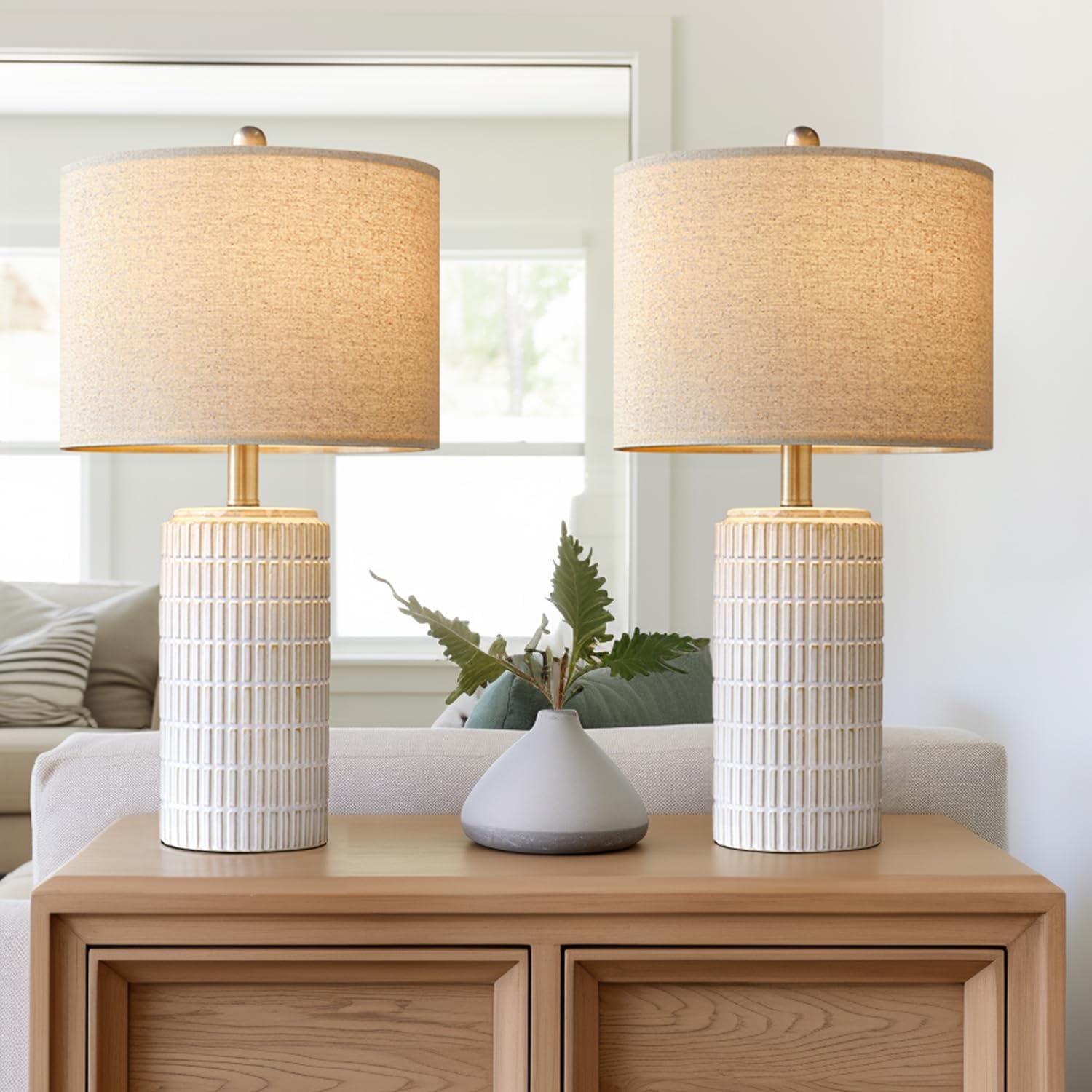 PoKat 23" Modern Ceramic Table Lamp Set ... 2 PoKat 23" Modern Ceramic Table Lamp Set ... - Image 2