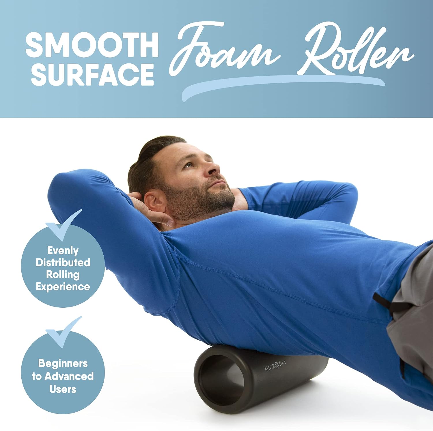 MICRODRY Deluxe Fitness Foam Back Roller... 3 MICRODRY Deluxe Fitness Foam Back Roller... - Image 3