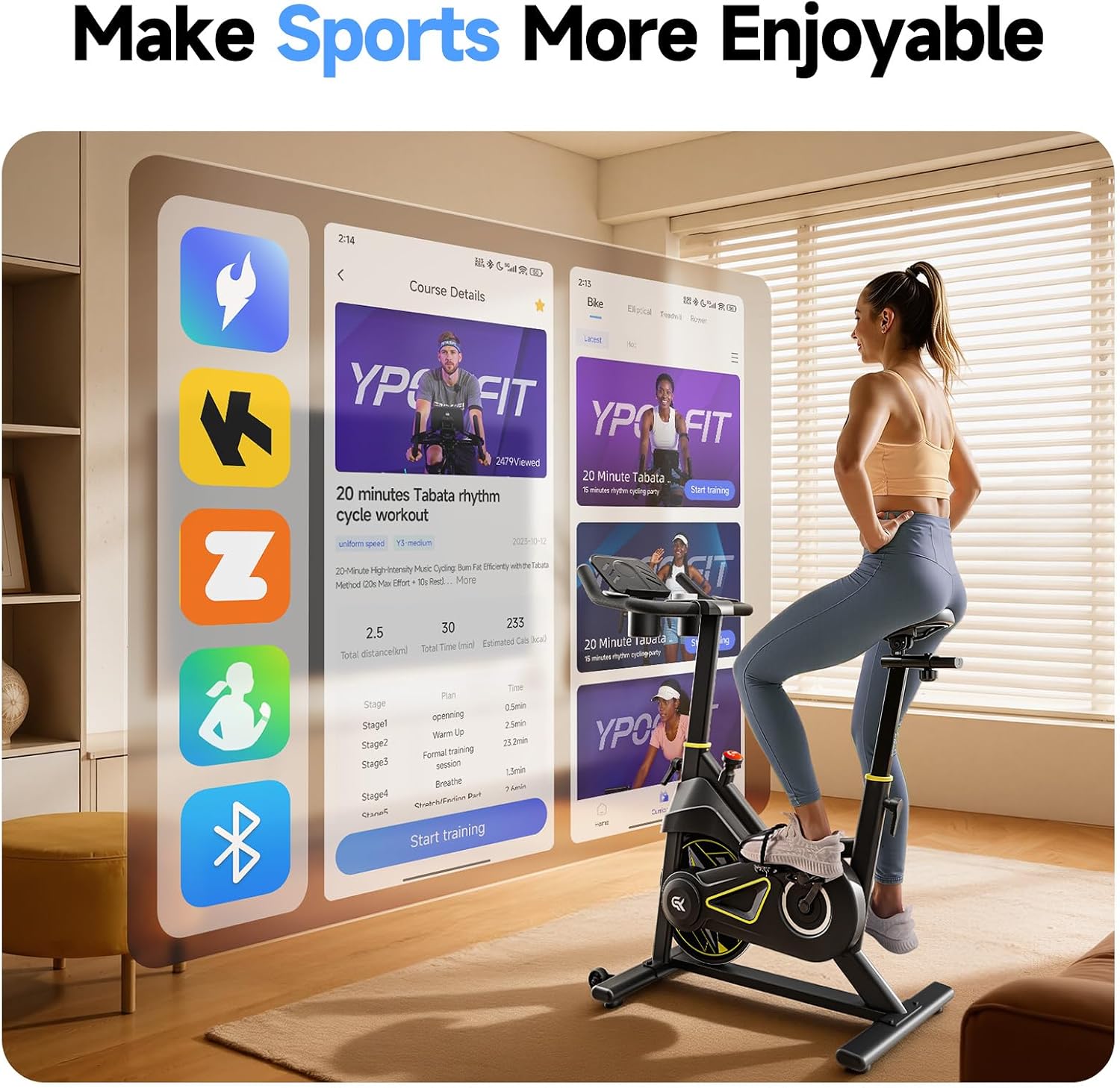 YPOO Exercise Bike, Adjustable Magnetic ... 3 YPOO Exercise Bike, Adjustable Magnetic ... - Image 3