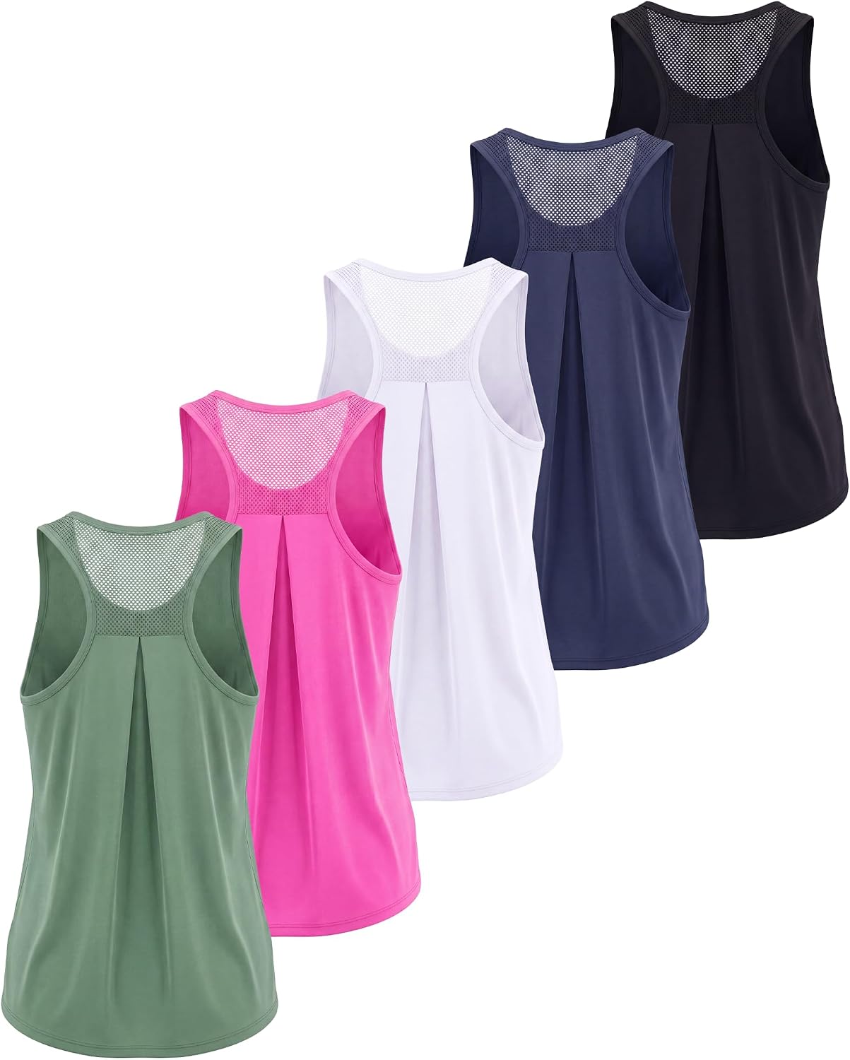 5 Pack Women's Tank Tops Racerback Athle... 2 5 Pack Women's Tank Tops Racerback Athle... - Image 2