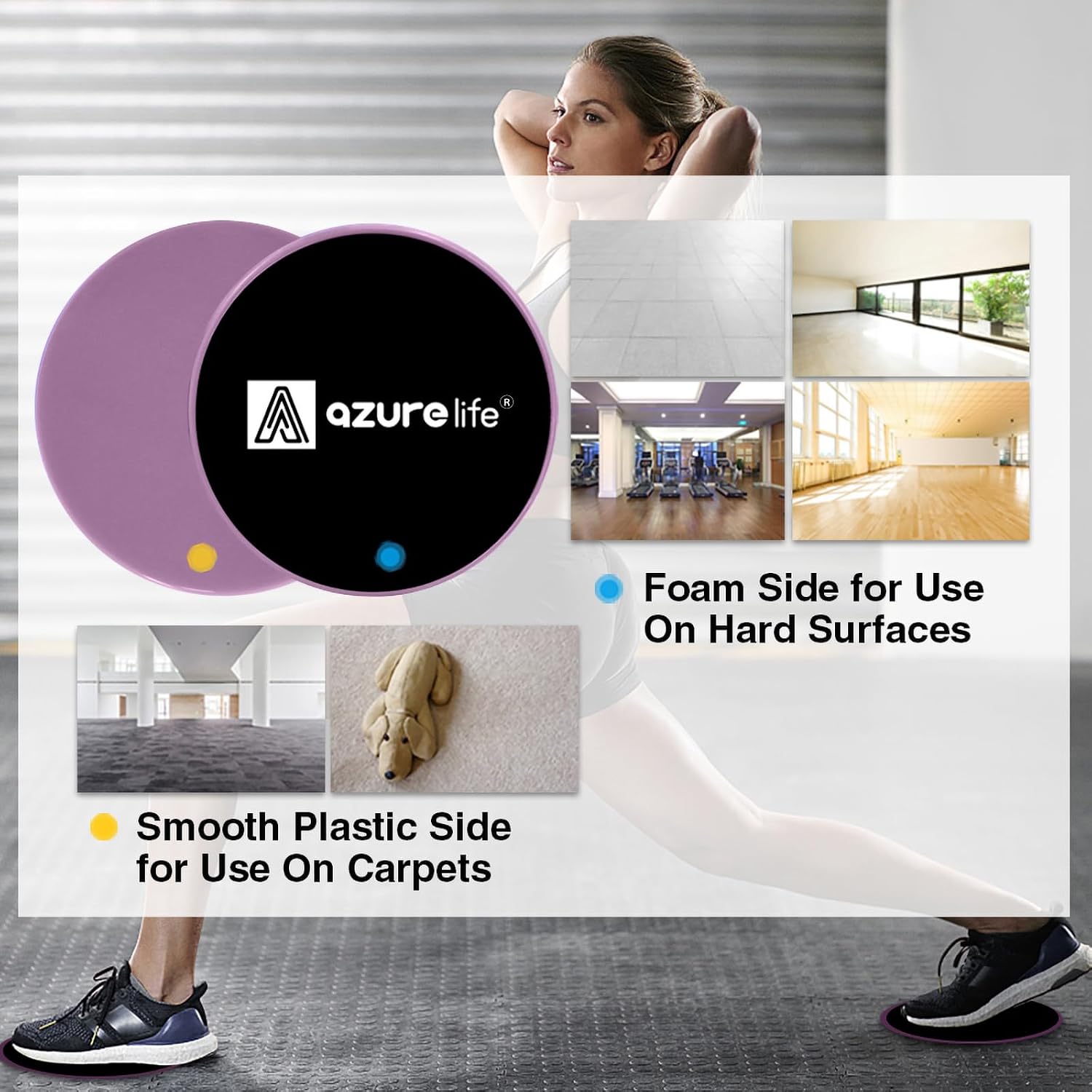 A AZURELIFE Exercise Core Sliders, Dual ... 3 A AZURELIFE Exercise Core Sliders, Dual ... - Image 3