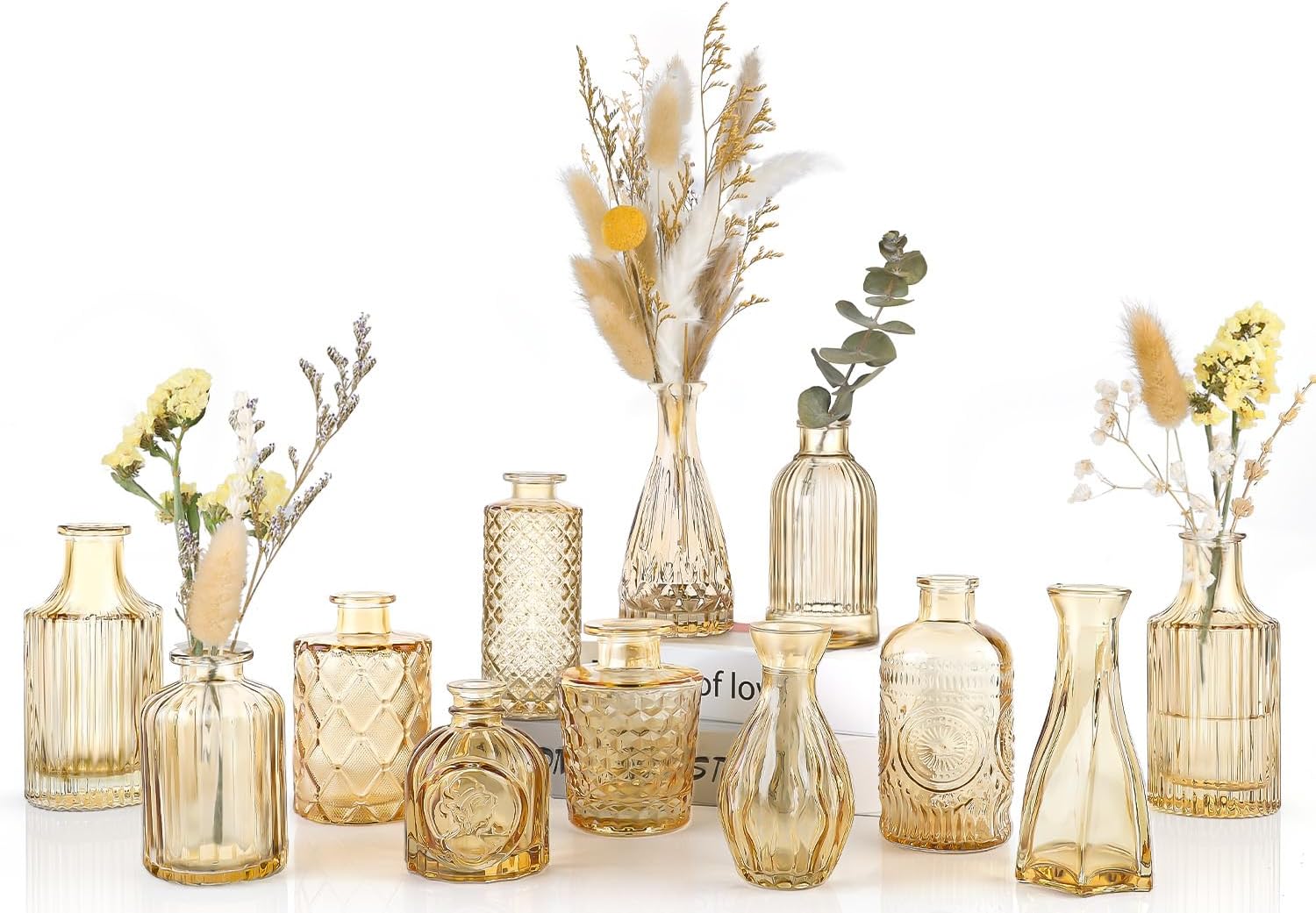 UPBUD Amber Glass Bud Vases Set of 12, G... 2 UPBUD Amber Glass Bud Vases Set of 12, G... - Image 2