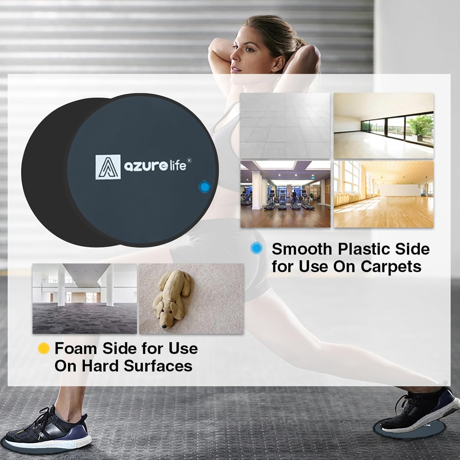 A AZURELIFE Exercise Core Sliders, Dual ... 3 A AZURELIFE Exercise Core Sliders, Dual ... - Image 3
