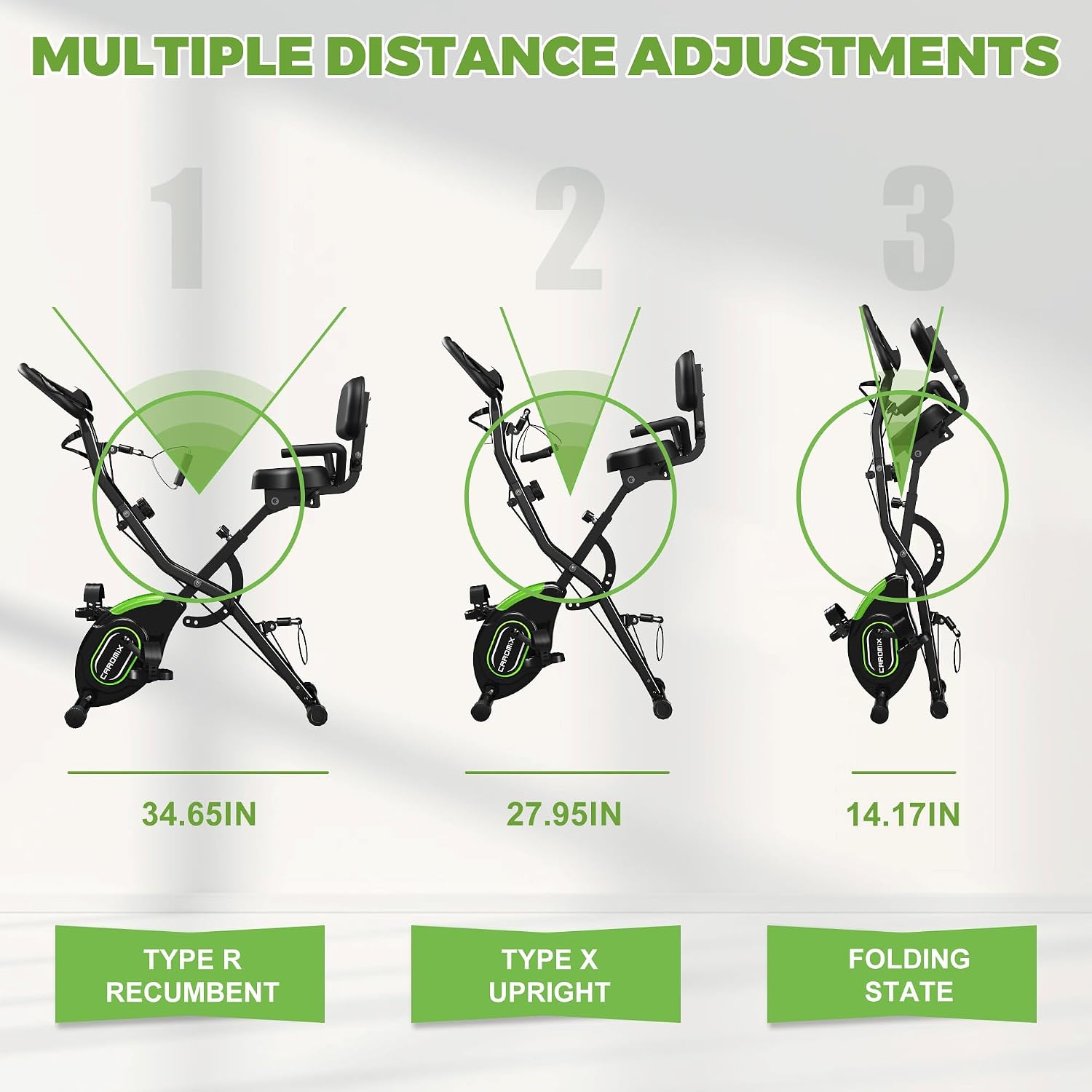 Caromix Folding Exercise Bike, 5 in 1 St... 7 Caromix Folding Exercise Bike, 5 in 1 St... - Image 7