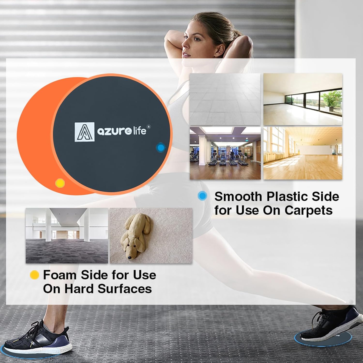 A AZURELIFE Exercise Core Sliders, Dual ... 3 A AZURELIFE Exercise Core Sliders, Dual ... - Image 3