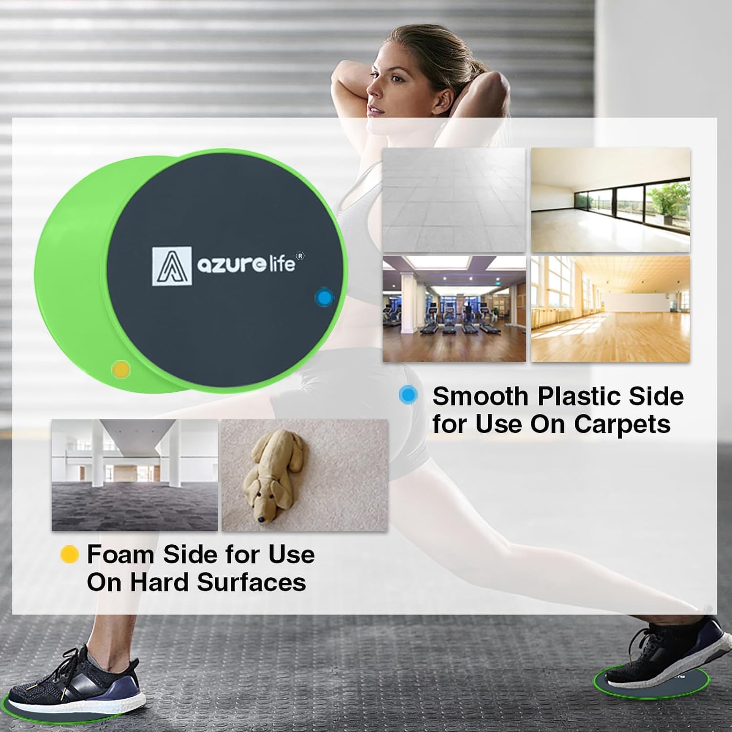 A AZURELIFE Exercise Core Sliders, Dual ... 3 A AZURELIFE Exercise Core Sliders, Dual ... - Image 3