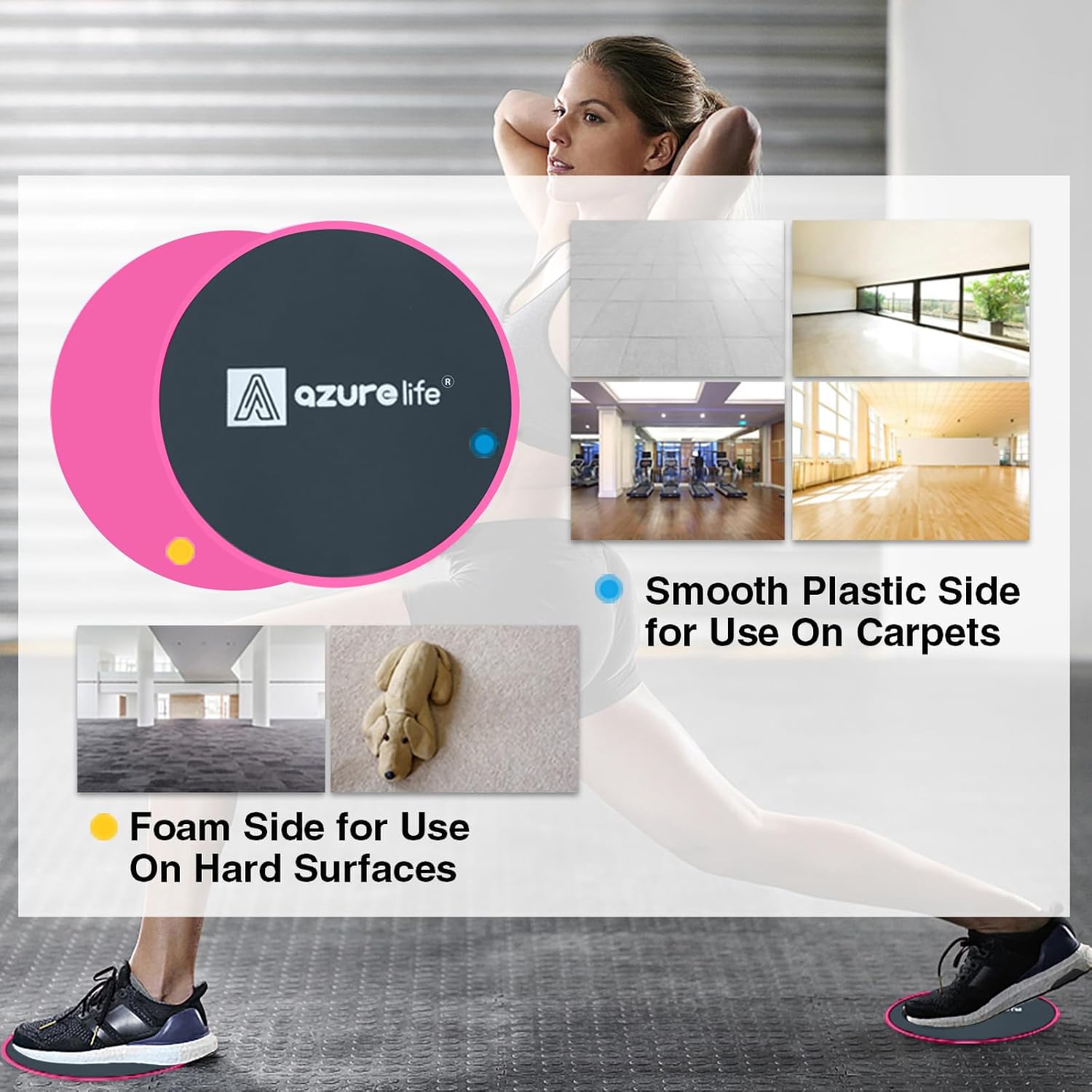 A AZURELIFE Exercise Core Sliders, Dual ... 3 A AZURELIFE Exercise Core Sliders, Dual ... - Image 3