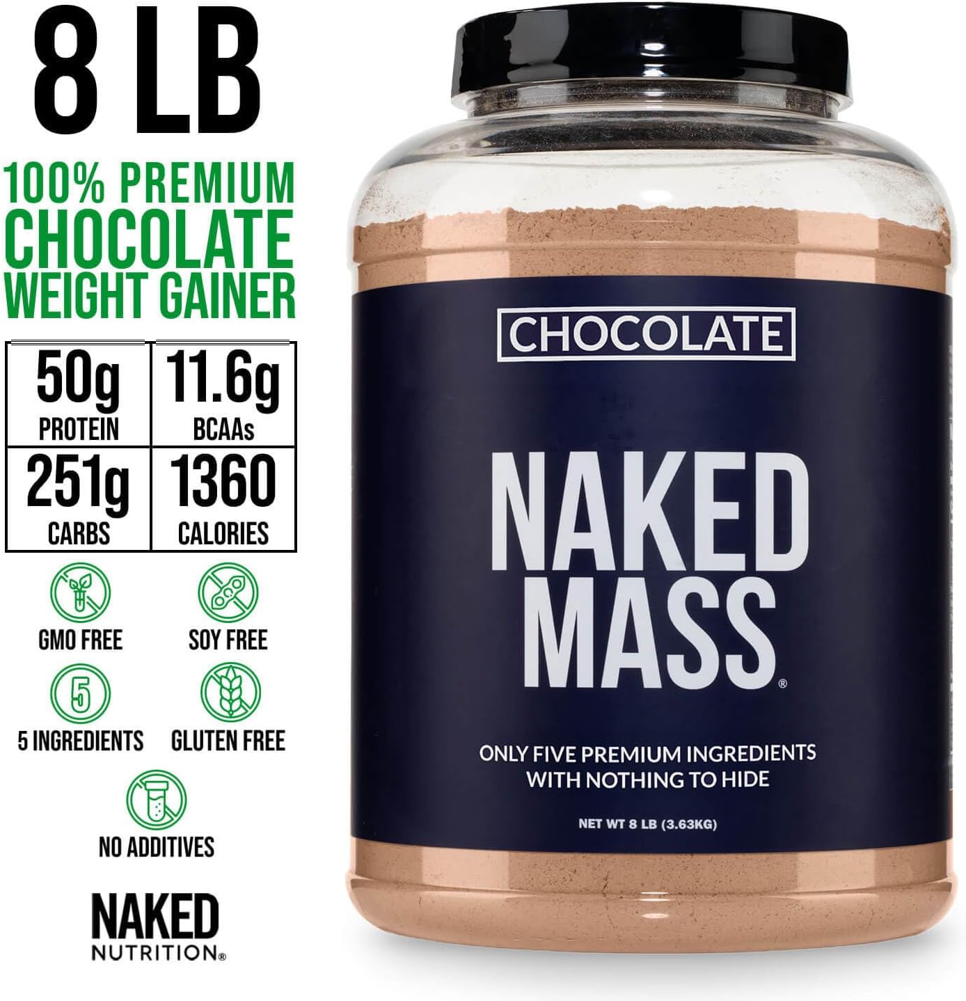 NAKED Chocolate Mass Gainer - All Natura... 4 NAKED Chocolate Mass Gainer - All Natura... - Image 4