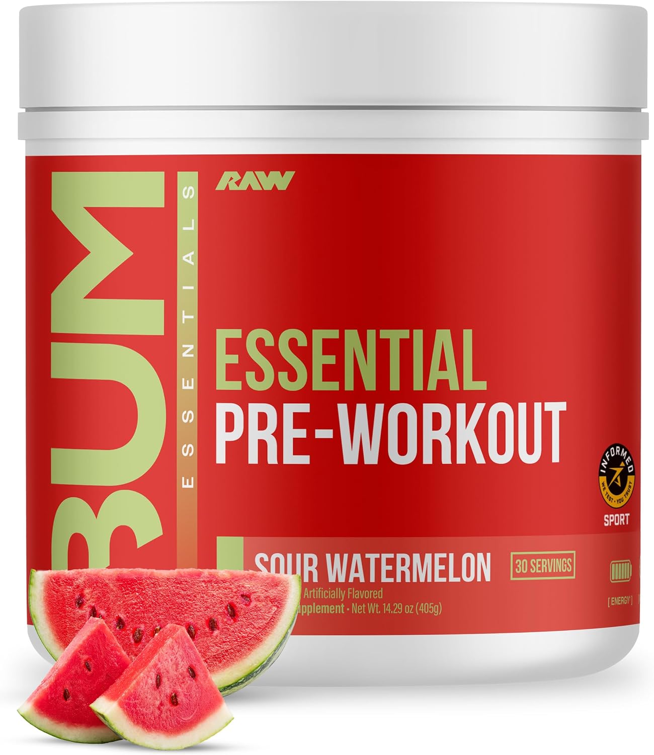 RAW Essential Pre-Workout Powder (Sour W... 2 RAW Essential Pre-Workout Powder (Sour W... - Image 2