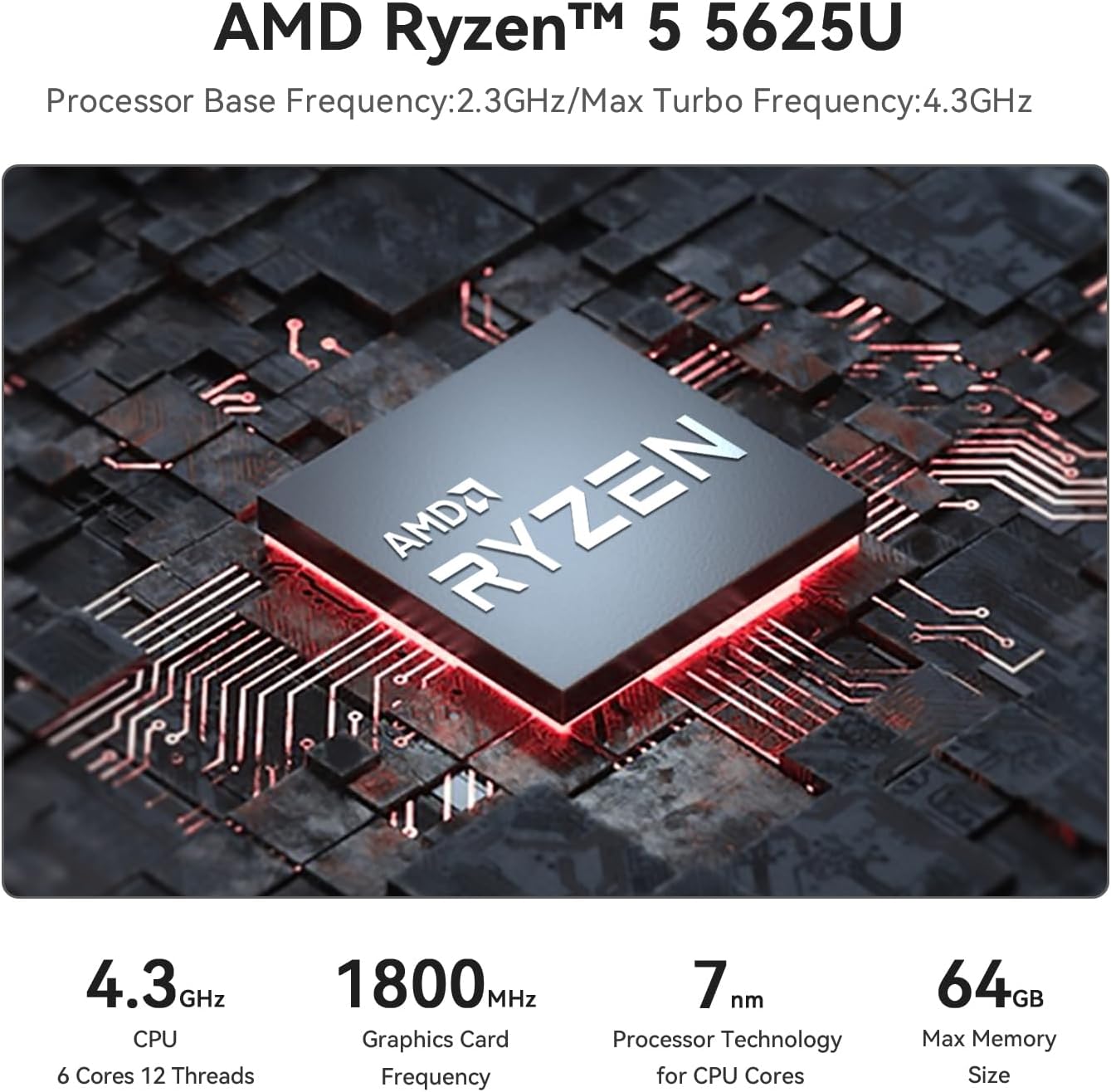 Beelink SER5 Pro Mini PC, AMD Ryzen 5 56... 4 Beelink SER5 Pro Mini PC, AMD Ryzen 5 56... - Image 4