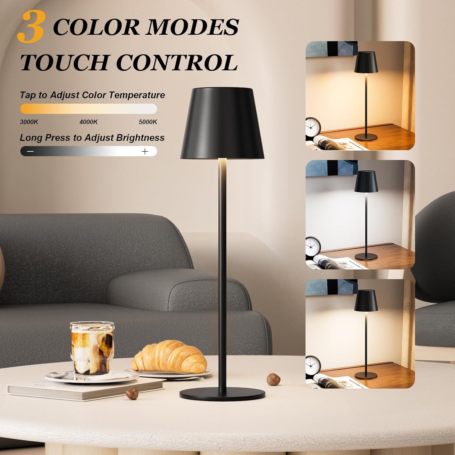 Kakanuo Cordless Table Lamp Rechargeable... 3 Kakanuo Cordless Table Lamp Rechargeable... - Image 3