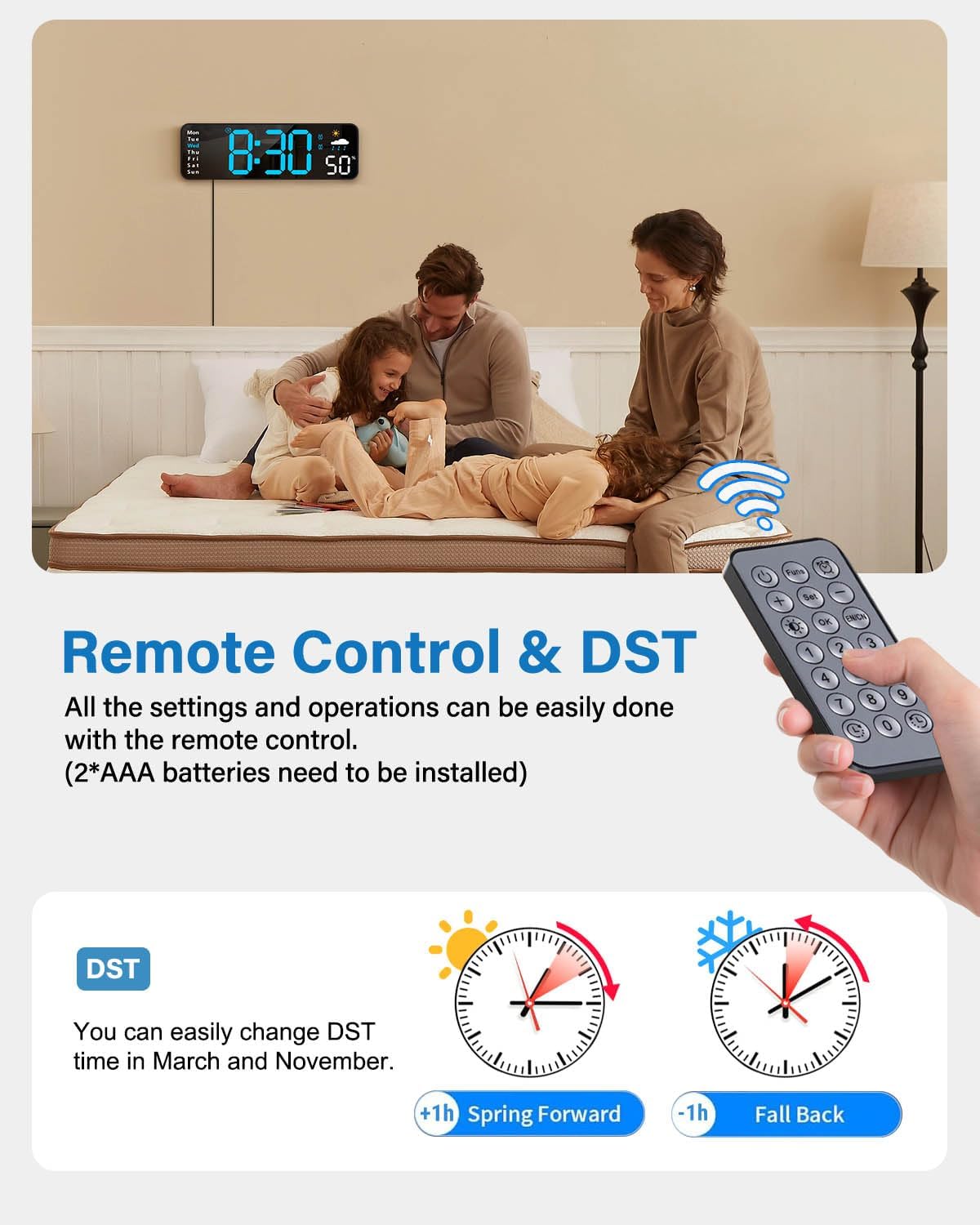 Digital Wall Clock, Digital Clock Large ... 8 Digital Wall Clock, Digital Clock Large ... - Image 8
