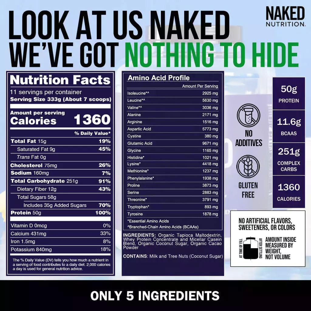 NAKED Chocolate Mass Gainer - All Natura... 6 NAKED Chocolate Mass Gainer - All Natura... - Image 6