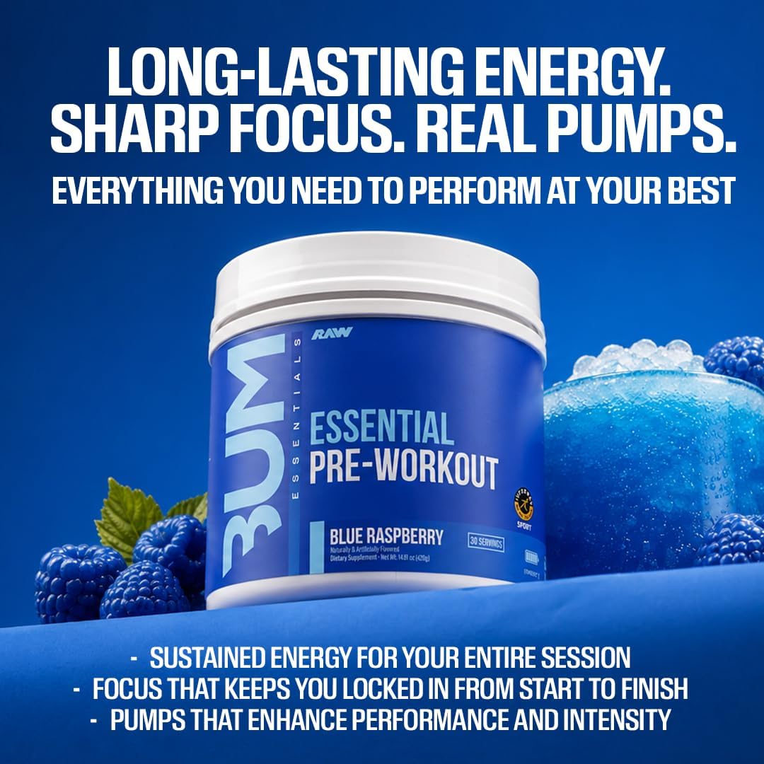 RAW Essential Pre-Workout Powder (Sour W... 4 RAW Essential Pre-Workout Powder (Sour W... - Image 4