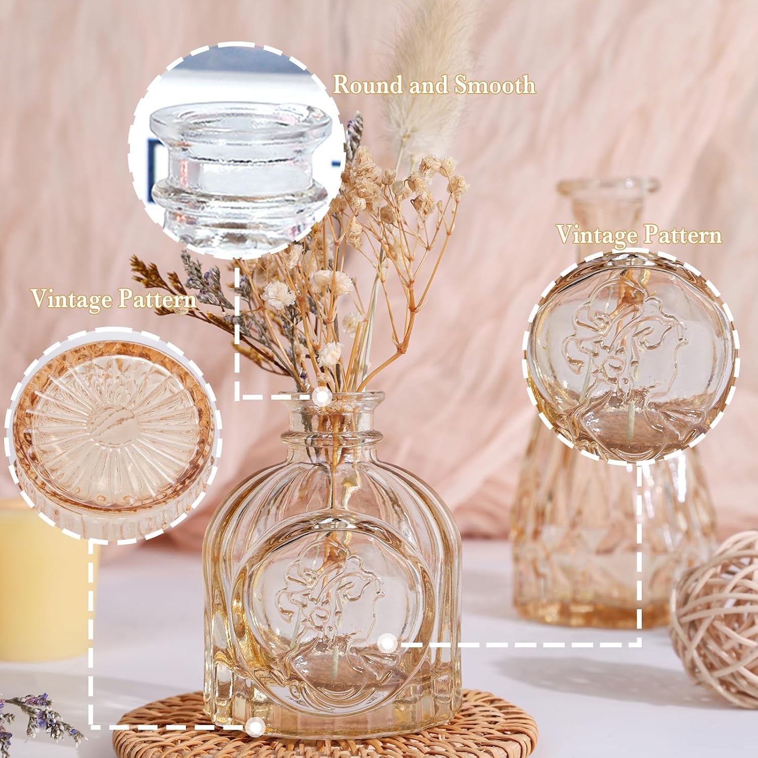 UPBUD Amber Glass Bud Vases Set of 12, G... 9 UPBUD Amber Glass Bud Vases Set of 12, G... - Image 9