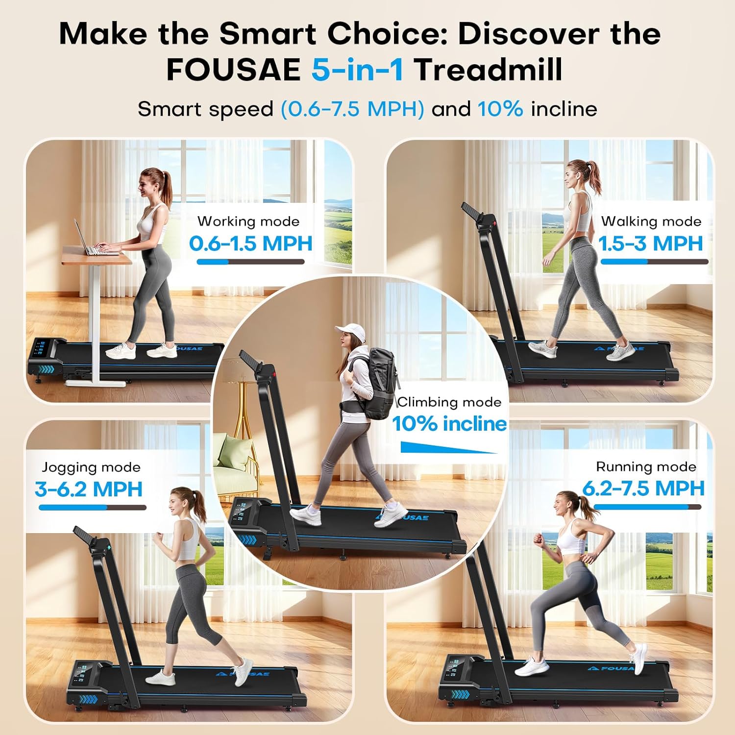Treadmills for Home, App Compatible, 5 i... 4 Treadmills for Home, App Compatible, 5 i... - Image 4