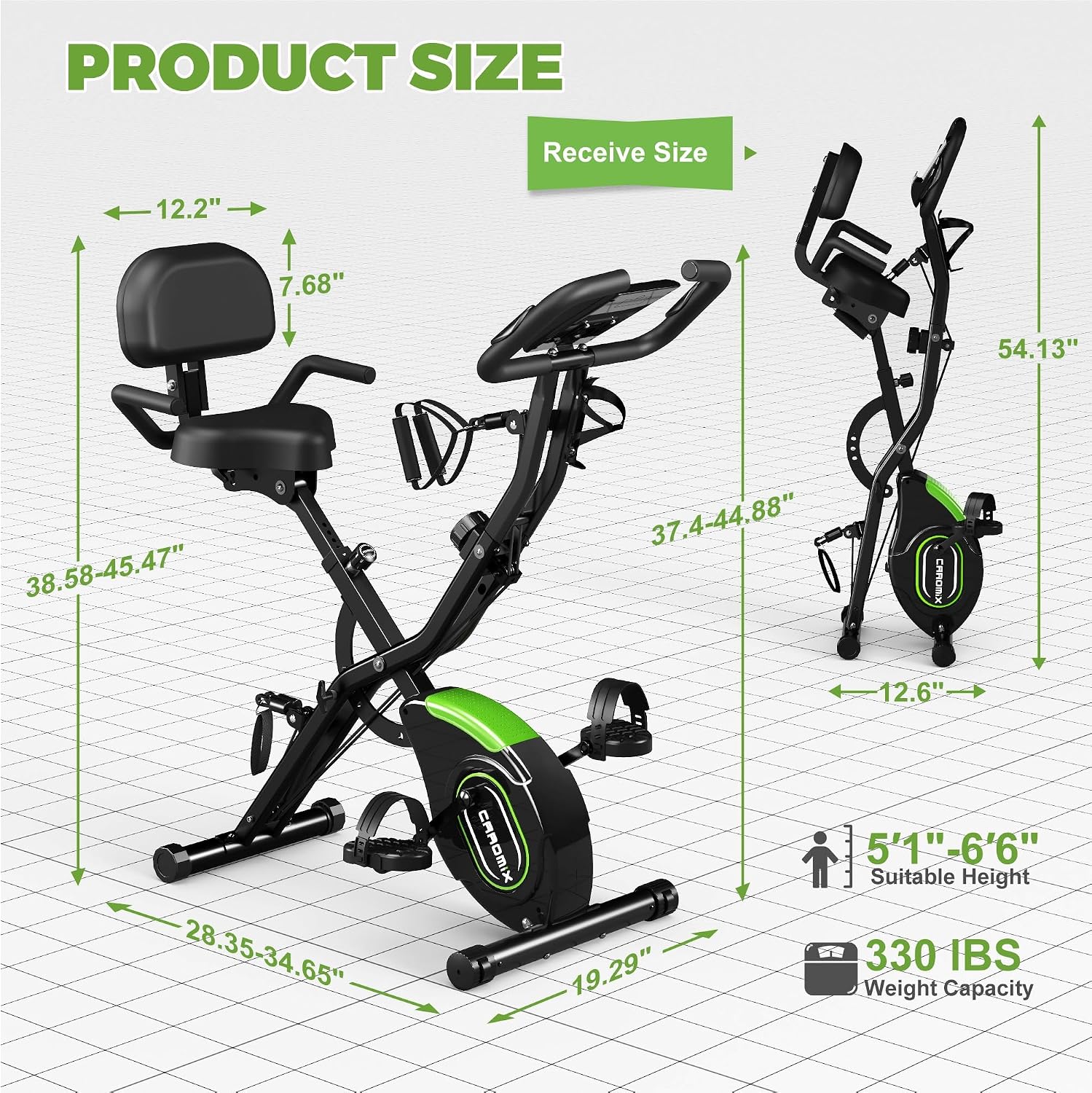 Caromix Folding Exercise Bike, 5 in 1 St... 8 Caromix Folding Exercise Bike, 5 in 1 St... - Image 8