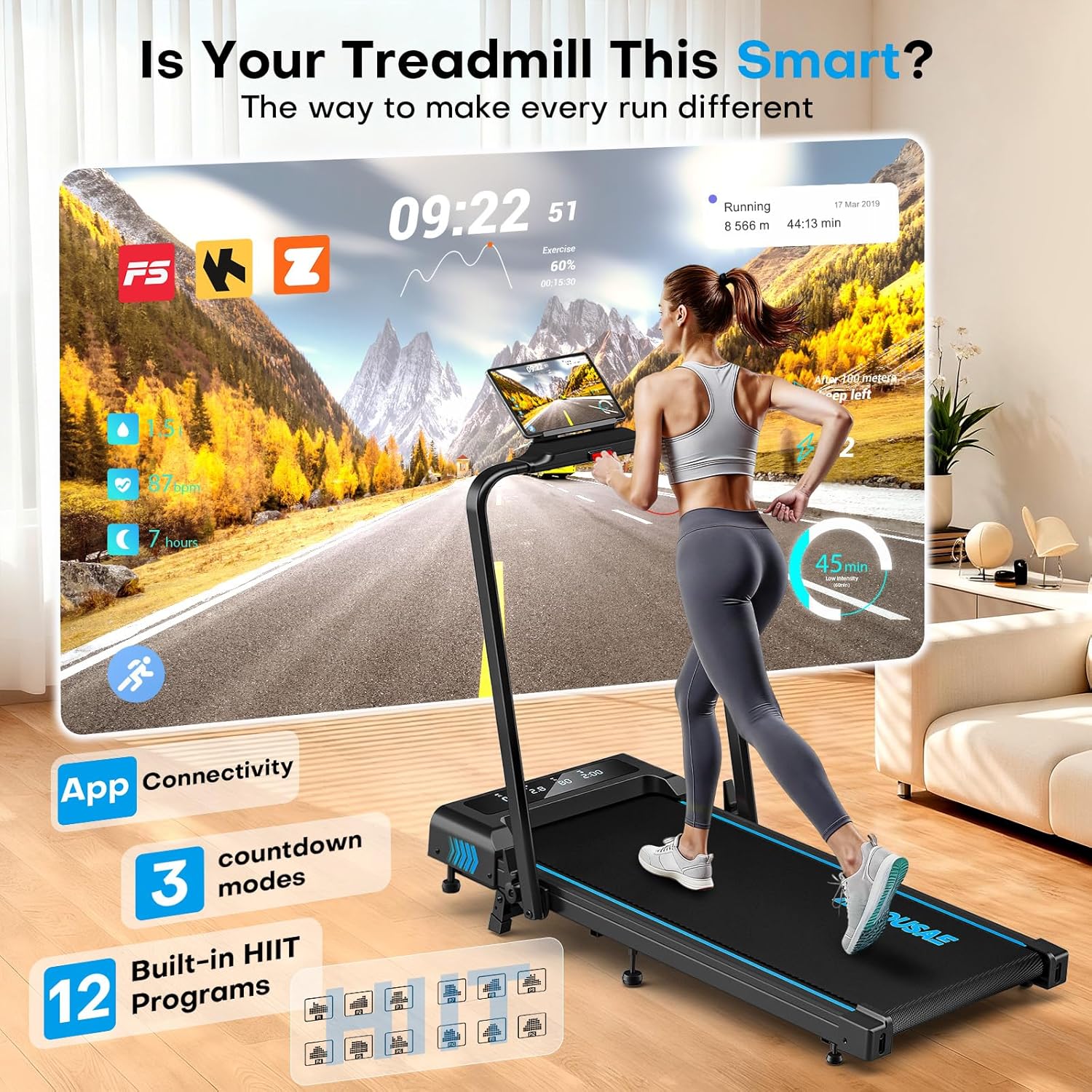 Treadmills for Home, App Compatible, 5 i... 3 Treadmills for Home, App Compatible, 5 i... - Image 3