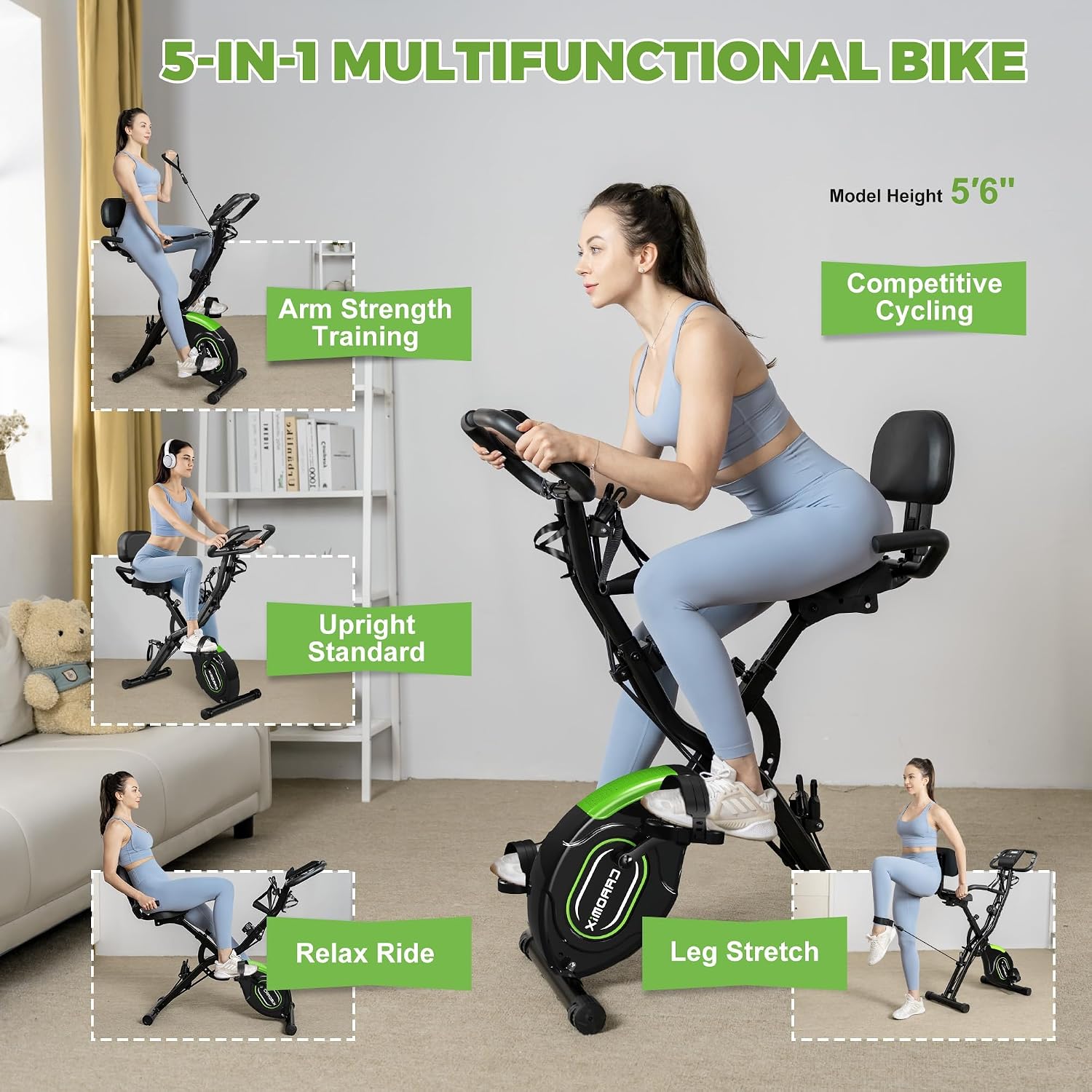 Caromix Folding Exercise Bike, 5 in 1 St... 3 Caromix Folding Exercise Bike, 5 in 1 St... - Image 3