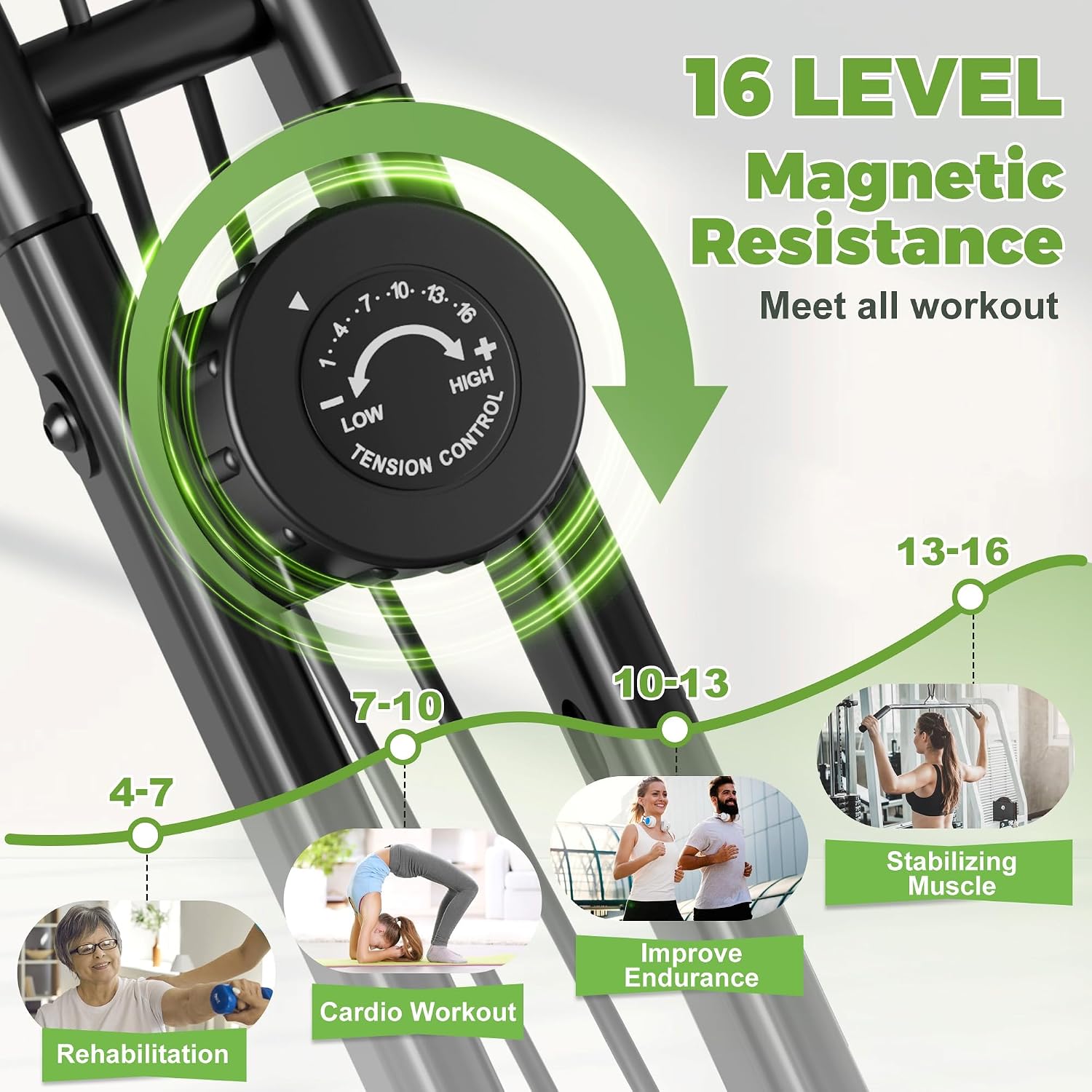 Caromix Folding Exercise Bike, 5 in 1 St... 4 Caromix Folding Exercise Bike, 5 in 1 St... - Image 4