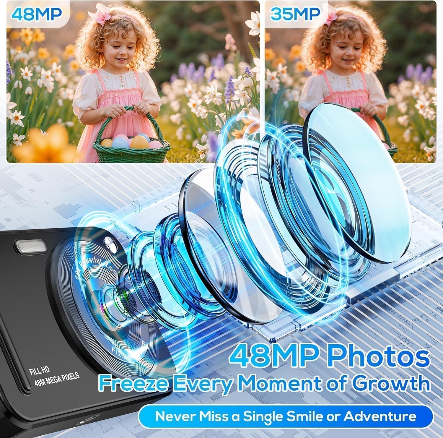 Digital Camera for Kids, 48MP FHD 1080P ... 3 Digital Camera for Kids, 48MP FHD 1080P ... - Image 3