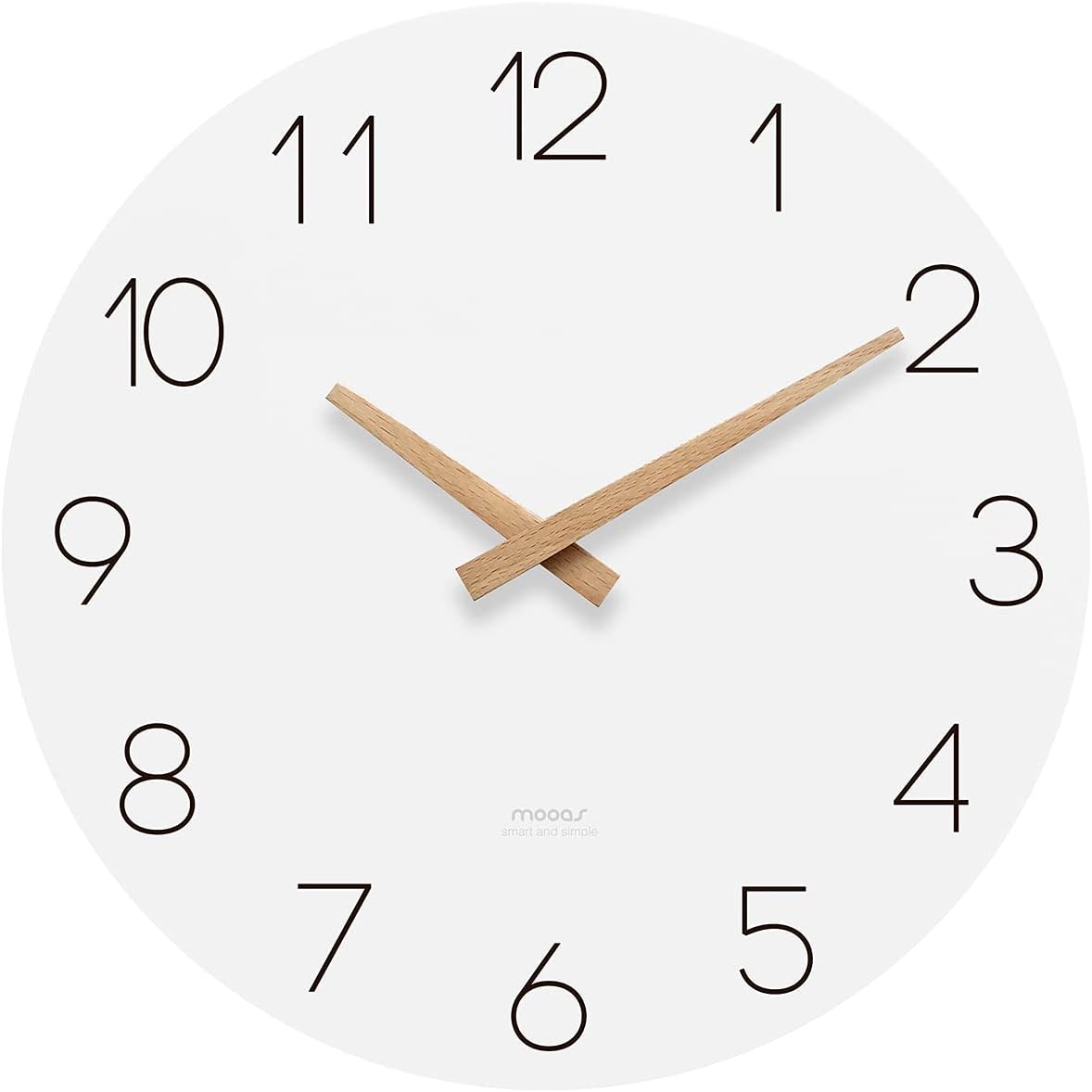 mooas Flatwood Wall Clock, 12" Analog Wa... 2 mooas Flatwood Wall Clock, 12" Analog Wa... - Image 2