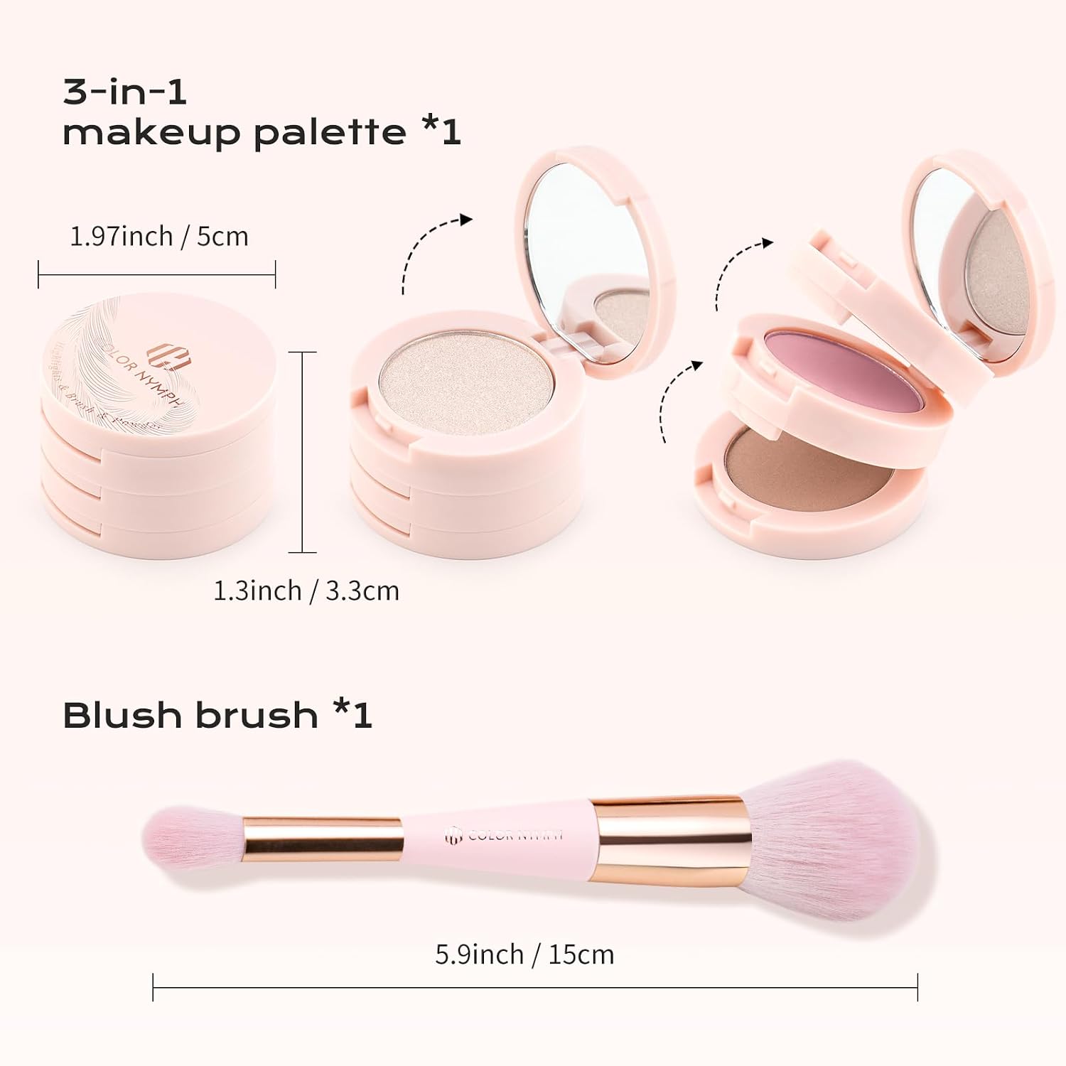 Color Nymph Blush and Highlighter Palett... 2 Color Nymph Blush and Highlighter Palett... - Image 2