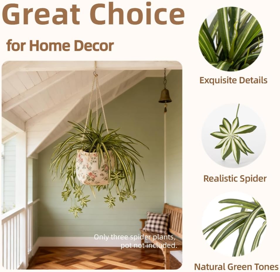 Sousi Artificial Spider Plant Silk Faux ... 3 Sousi Artificial Spider Plant Silk Faux ... - Image 3