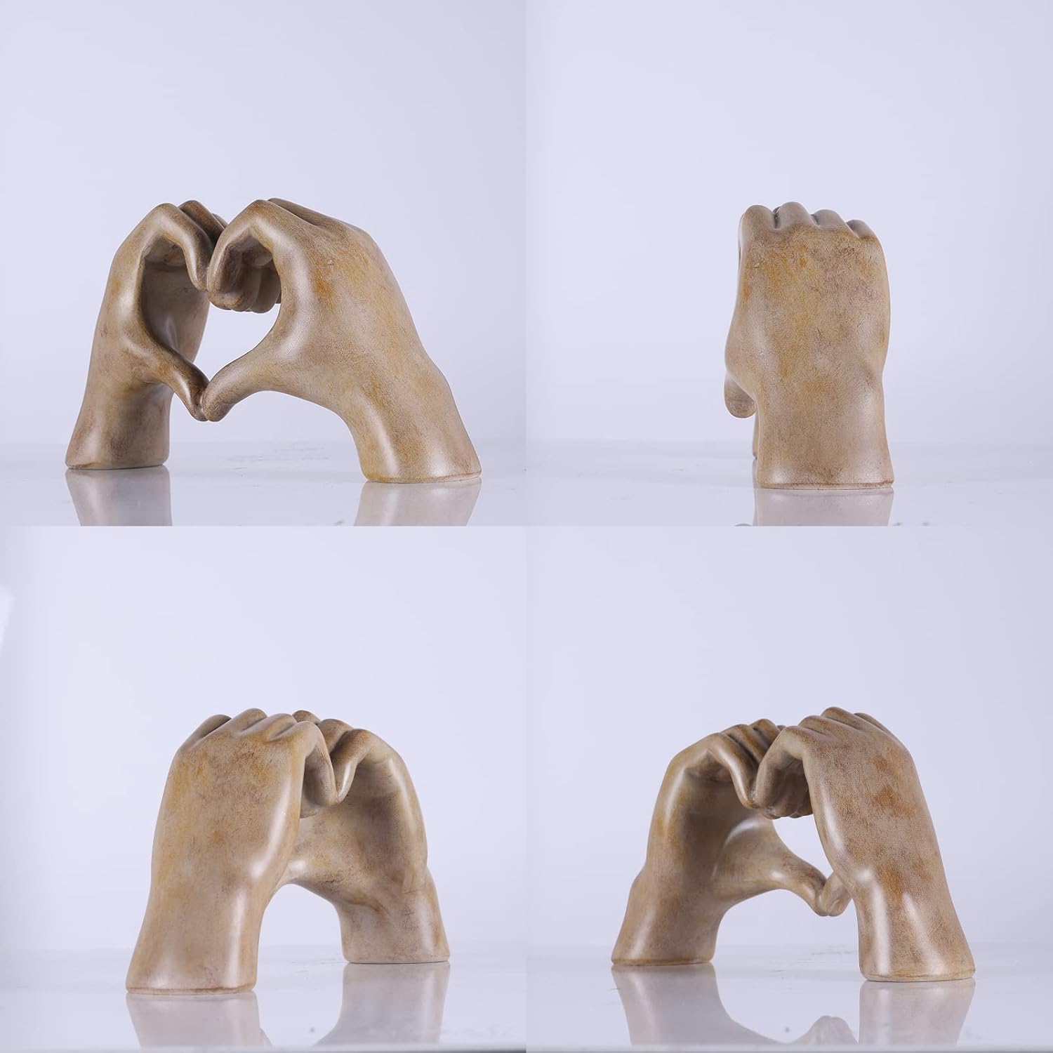 Heart Hand Sculpture, Wood Grain Home De... 7 Heart Hand Sculpture, Wood Grain Home De... - Image 7