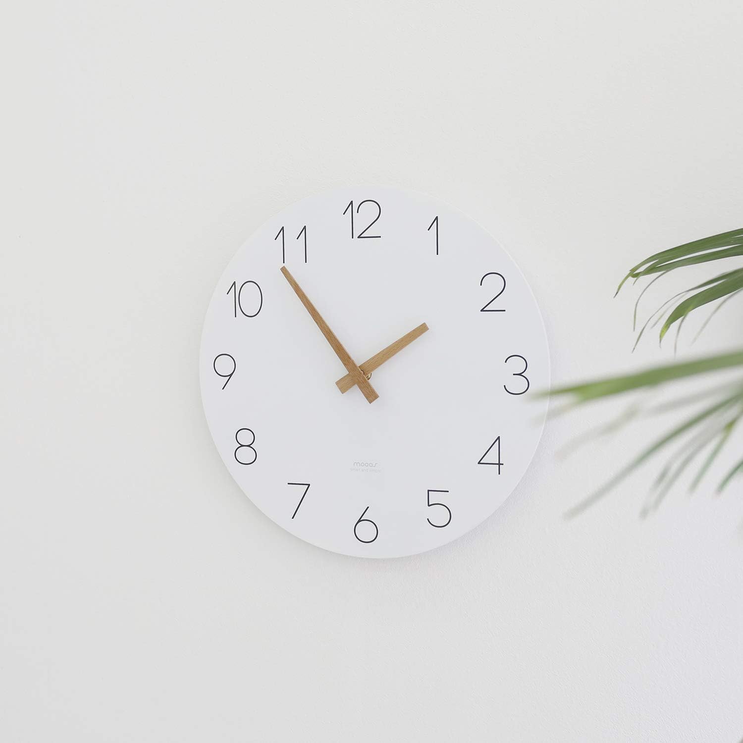mooas Flatwood Wall Clock, 12" Analog Wa... 4 mooas Flatwood Wall Clock, 12" Analog Wa... - Image 4
