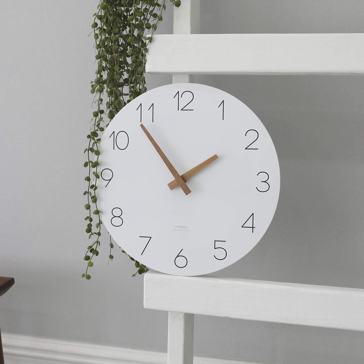 mooas Flatwood Wall Clock, 12" Analog Wa... 7 mooas Flatwood Wall Clock, 12" Analog Wa... - Image 7