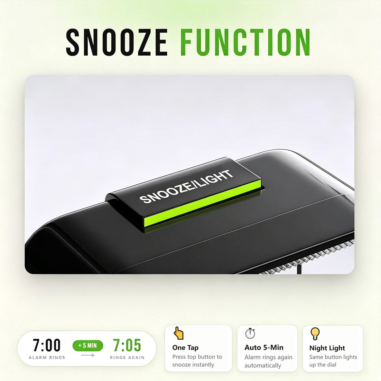 Analog Alarm Clock, Silent No Ticking Ba... 3 Analog Alarm Clock, Silent No Ticking Ba... - Image 3