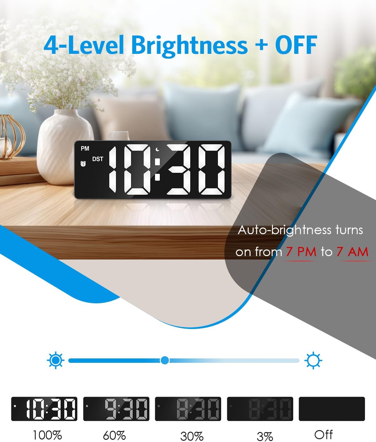 AMIR Digital Alarm Clock, LED Clock for ... 4 AMIR Digital Alarm Clock, LED Clock for ... - Image 4