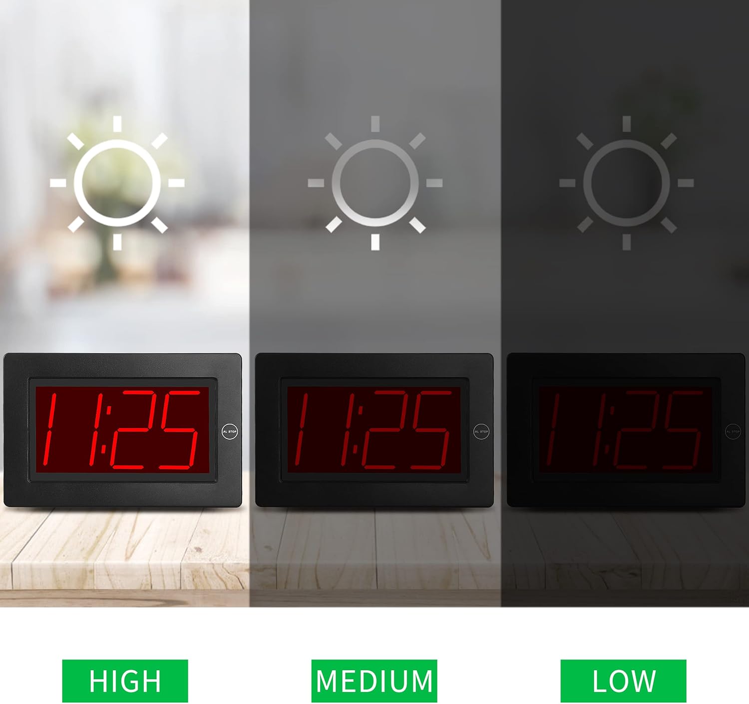 Large Digital Alarm Clock, 3" LED Displa... 5 Large Digital Alarm Clock, 3" LED Displa... - Image 5