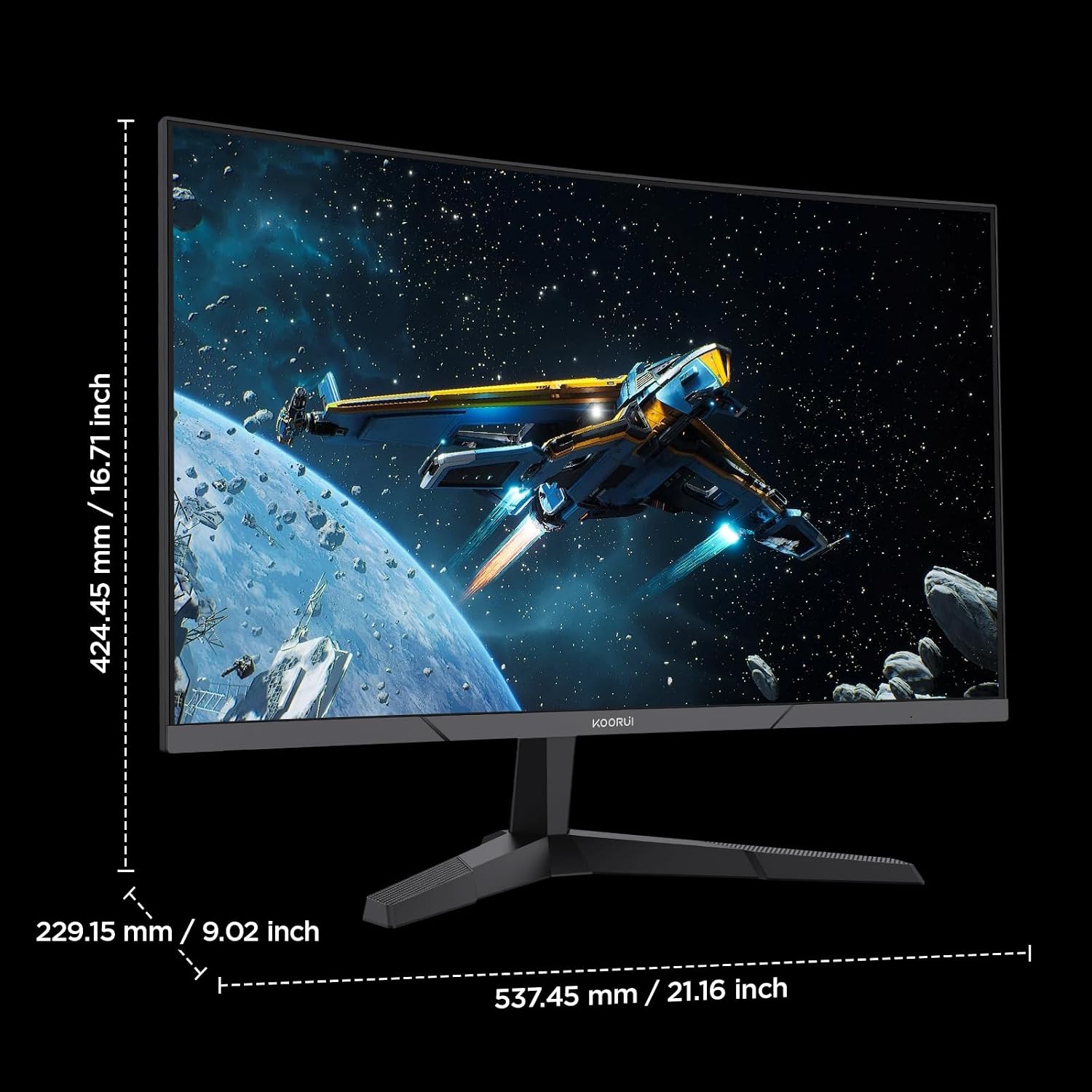 KOORUI 24 inch Curved Gaming Monitor 180... 10 KOORUI 24 inch Curved Gaming Monitor 180... - Image 10