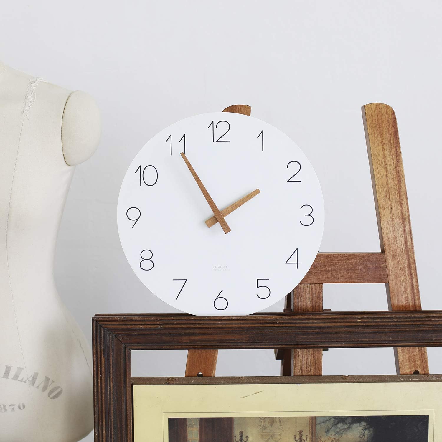mooas Flatwood Wall Clock, 12" Analog Wa... 10 mooas Flatwood Wall Clock, 12" Analog Wa... - Image 10