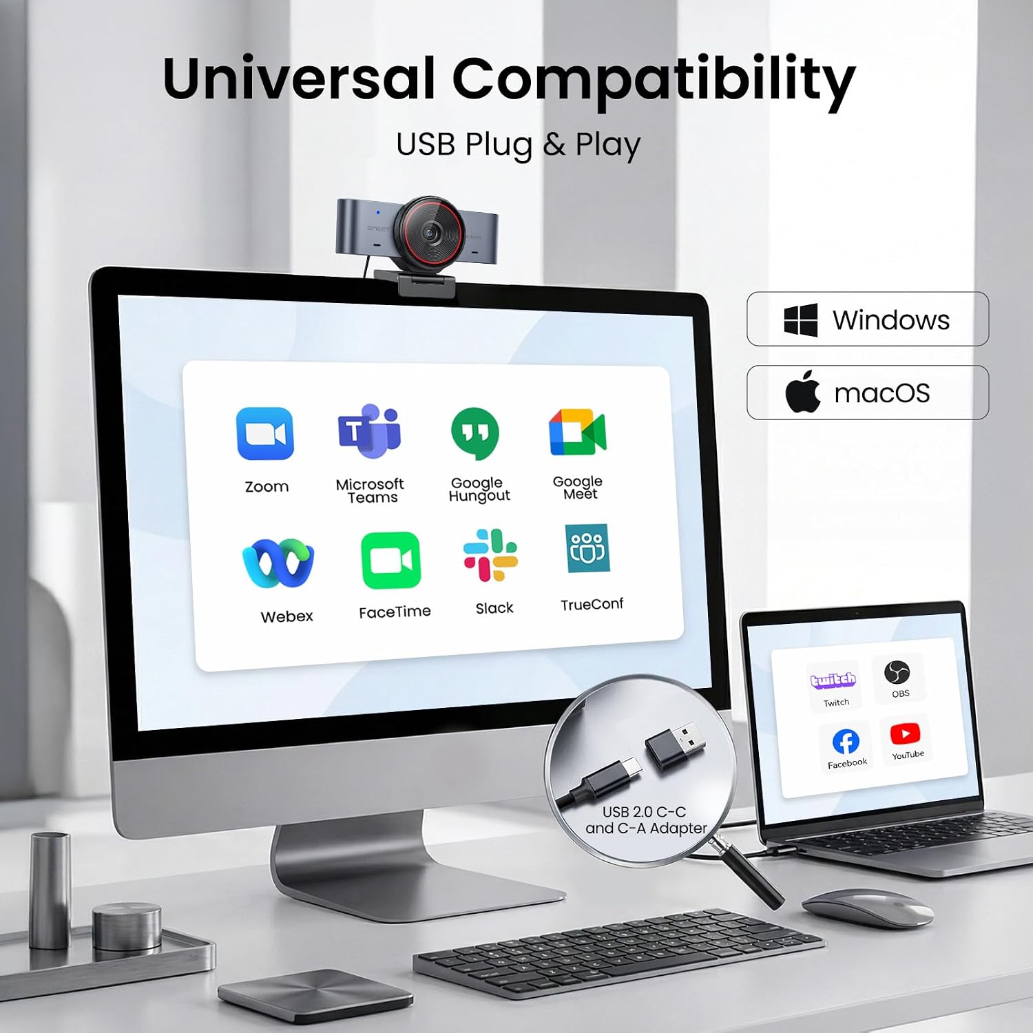 EMEET C960 Ultra 4K Webcam for Mac & PC,... 7 EMEET C960 Ultra 4K Webcam for Mac & PC,... - Image 7