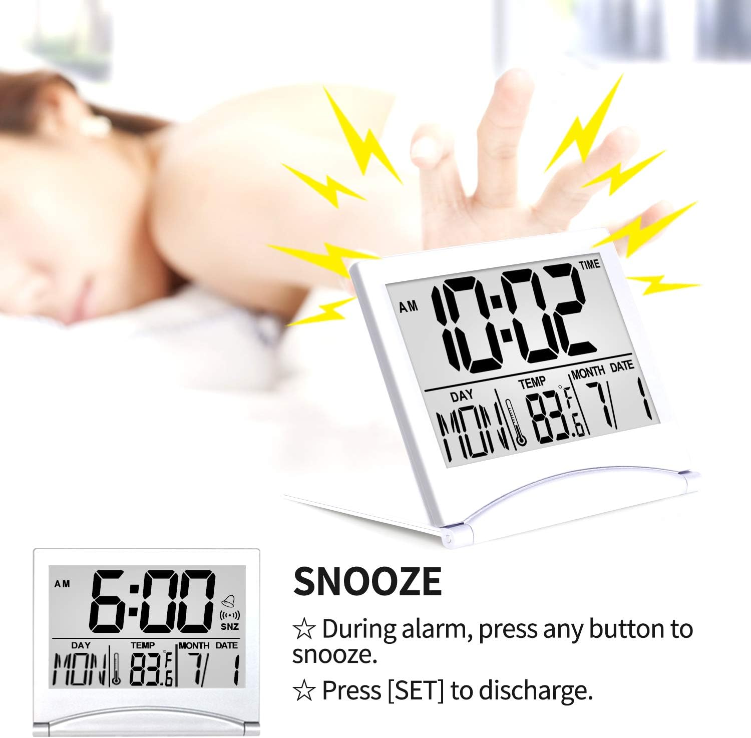 Betus Digital Travel Alarm Clock - Folda... 5 Betus Digital Travel Alarm Clock - Folda... - Image 5