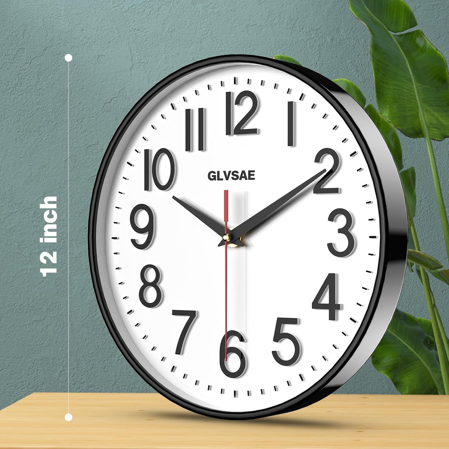 GLVSAE Wall Clock 12 Inches Non-Ticking ... 3 GLVSAE Wall Clock 12 Inches Non-Ticking ... - Image 3