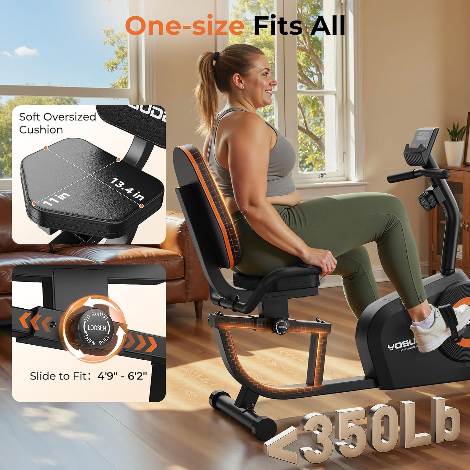 YOSUDA Recumbent Exercise Bike for Home,... 4 YOSUDA Recumbent Exercise Bike for Home,... - Image 4