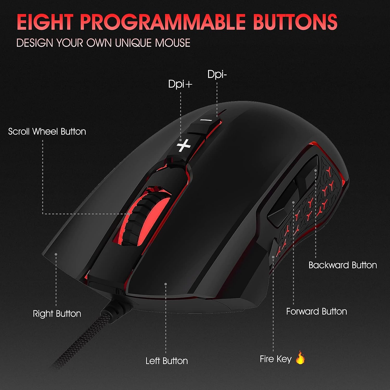 LeadsaiL Gaming Mouse Wired RGB PC Gamin... 4 LeadsaiL Gaming Mouse Wired RGB PC Gamin... - Image 4