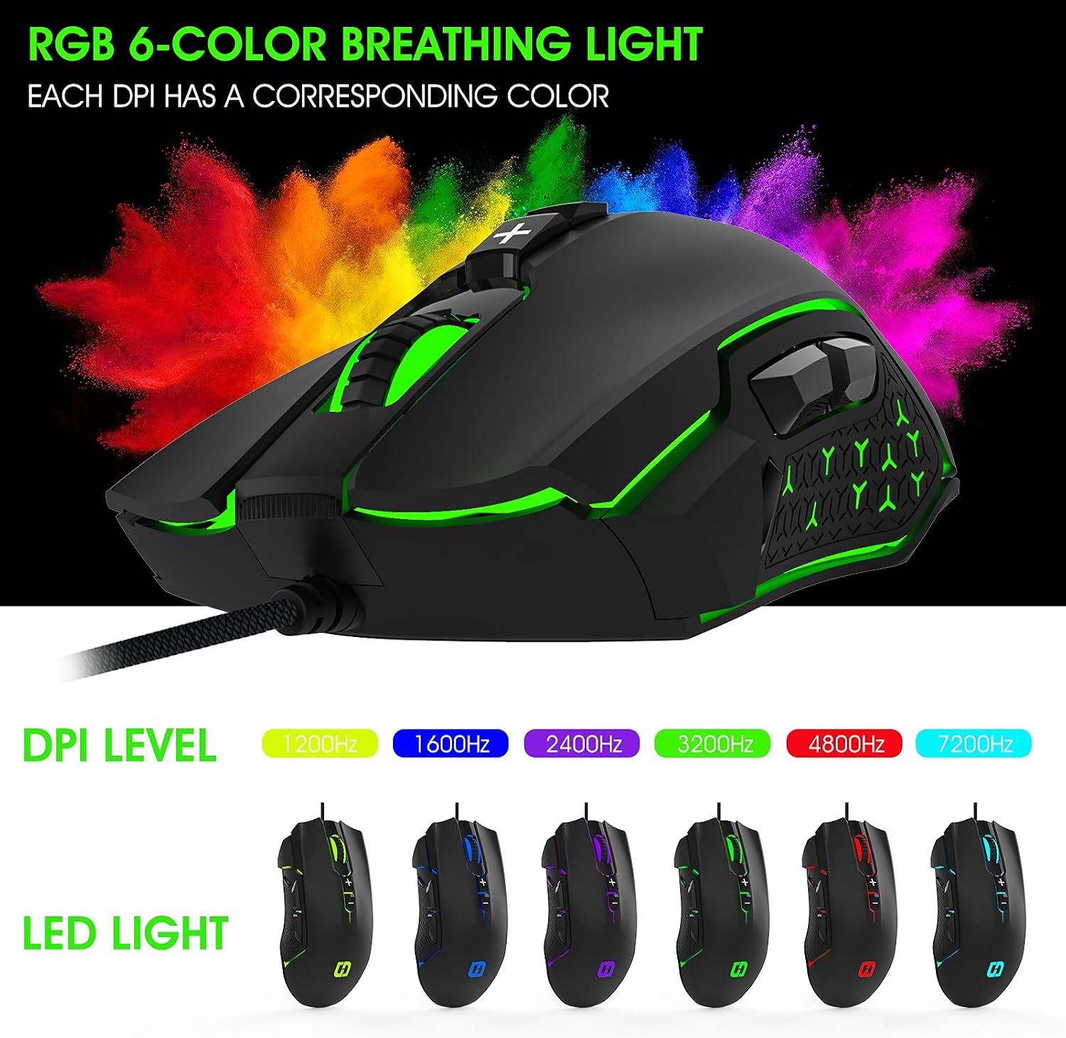 LeadsaiL Gaming Mouse Wired RGB PC Gamin... 3 LeadsaiL Gaming Mouse Wired RGB PC Gamin... - Image 3